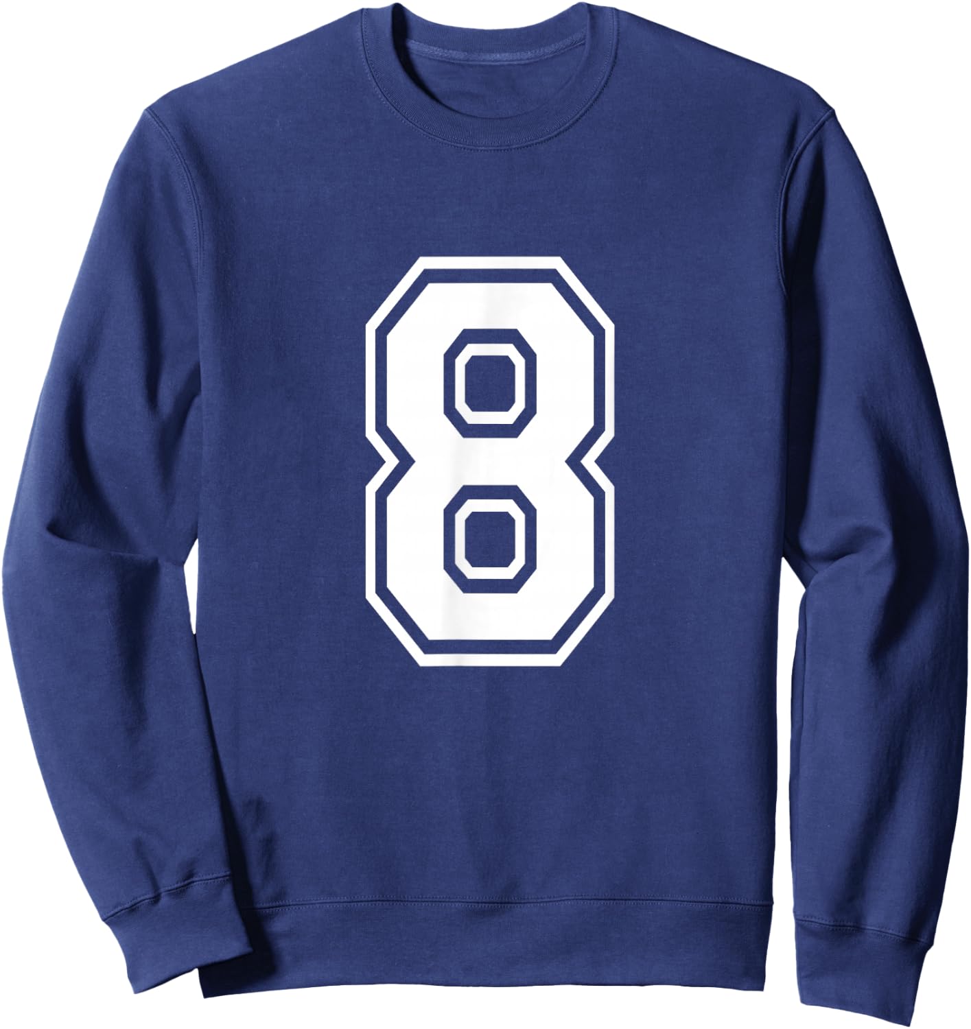 Number 8 Varsity Sports Team Jersey 8th Birthday 8 Years Sweatshirt - Sweatshirt | Navy