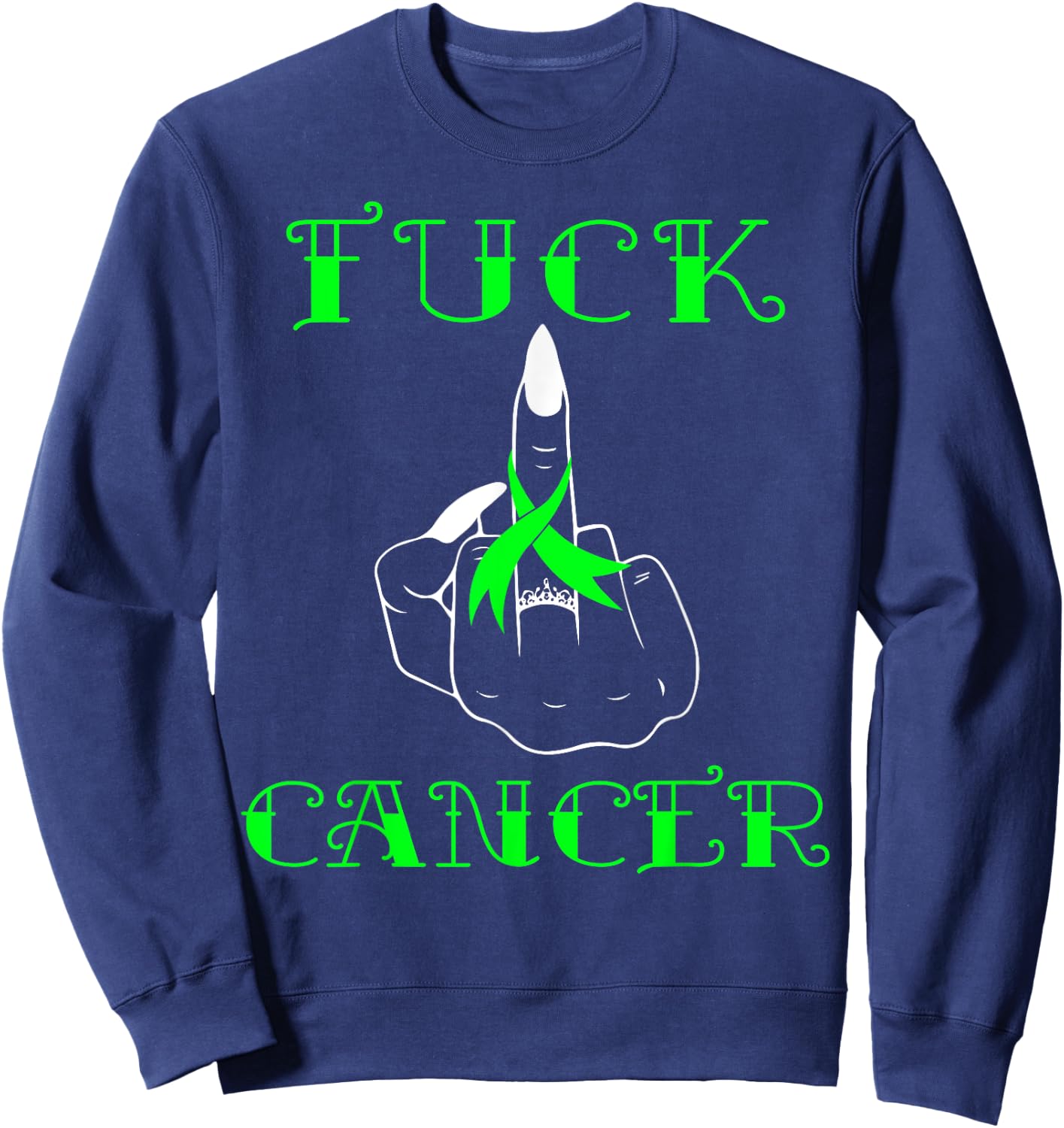 Fuck Cancer Tattoos Survivor Non-Hodgkin Lymphoma Cancer Sweatshirt - Sweatshirt | Navy