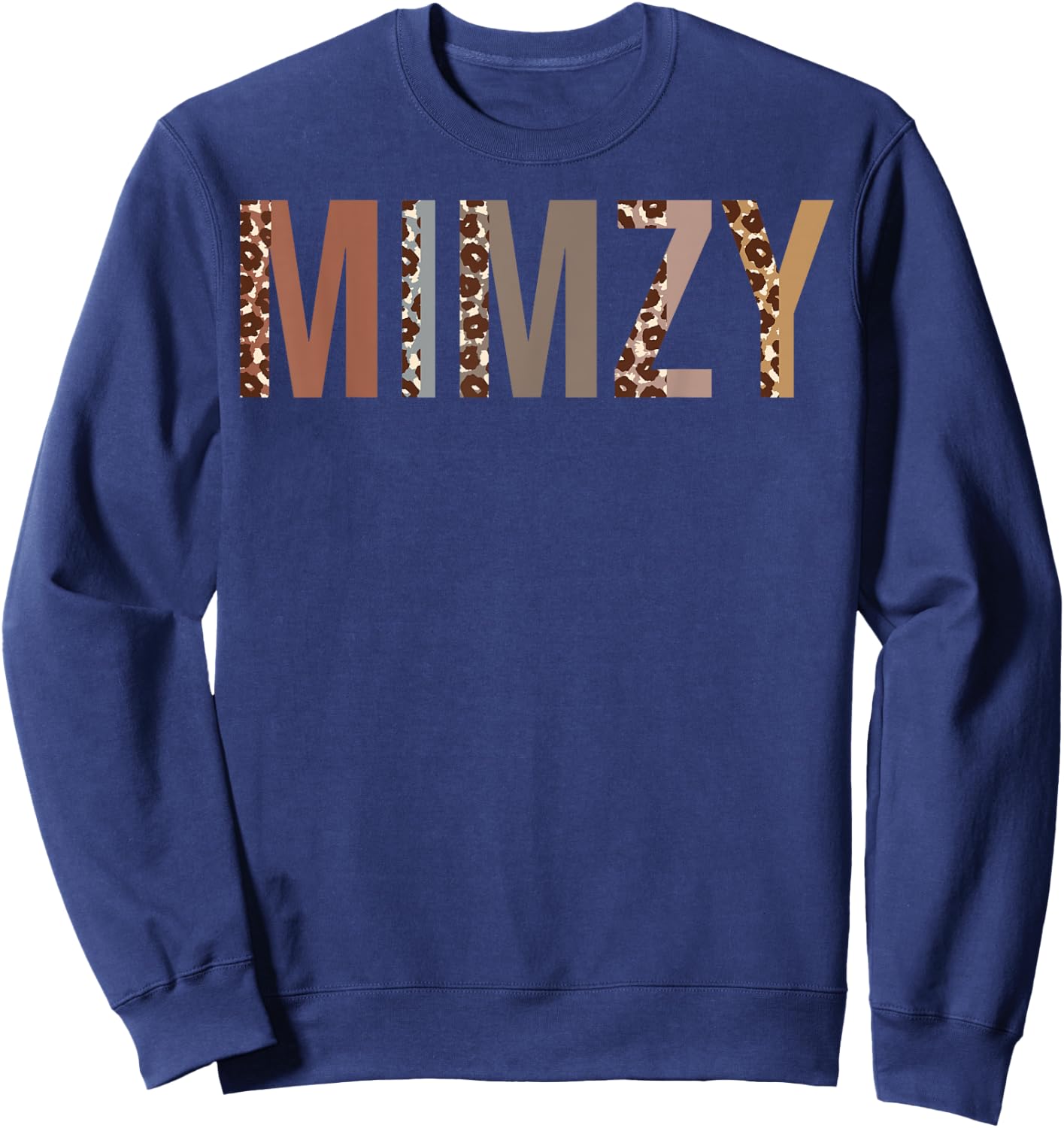 Mimzy Leopard Print Mom Cute Mothers Day Funny Grandma Sweatshirt - Sweatshirt | Navy