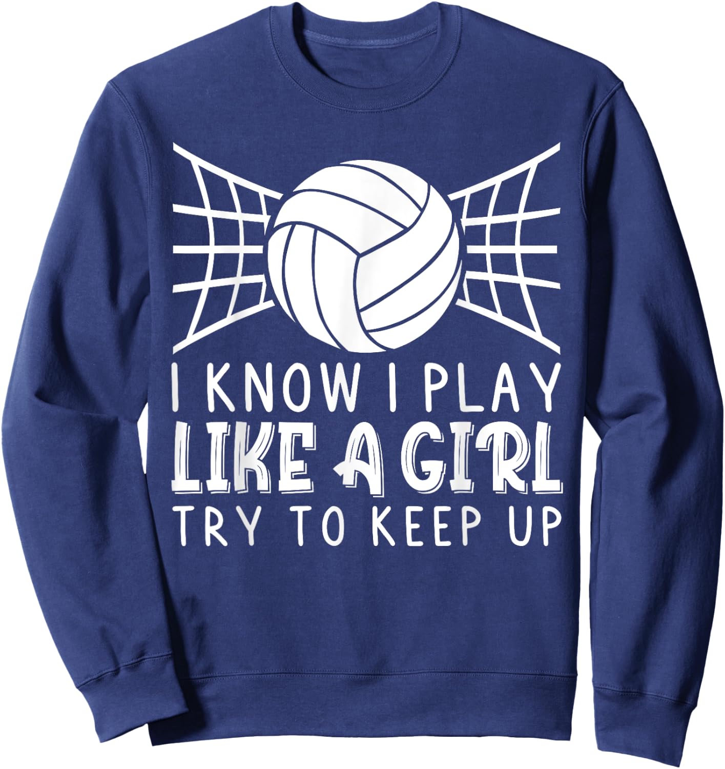Funny Volleyball Design Girls Volleyball Player Sweatshirt - Sweatshirt | Navy