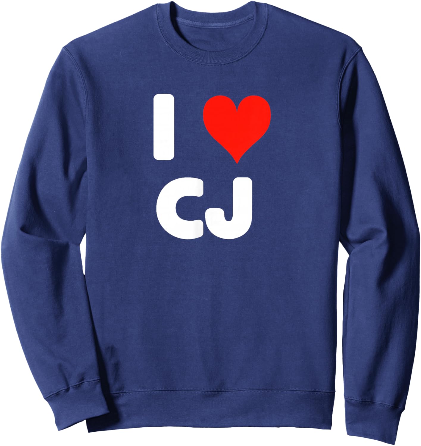 I Love CJ C.J. - Heart Sweatshirt - Sweatshirt | Navy