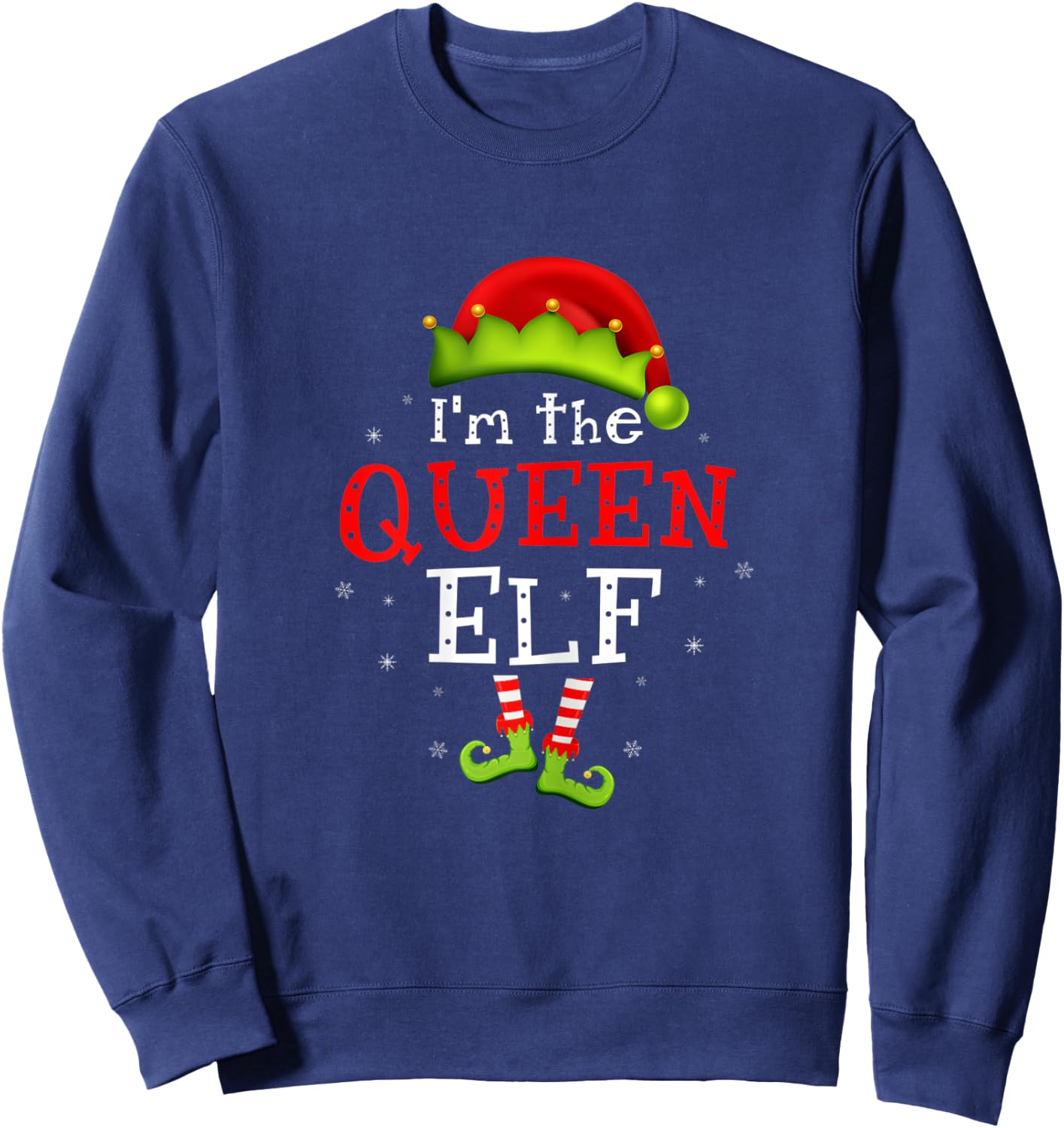 I'm the Queen Elf Funny Group Matching Christmas Pajamas Sweatshirt - Sweatshirt | Navy