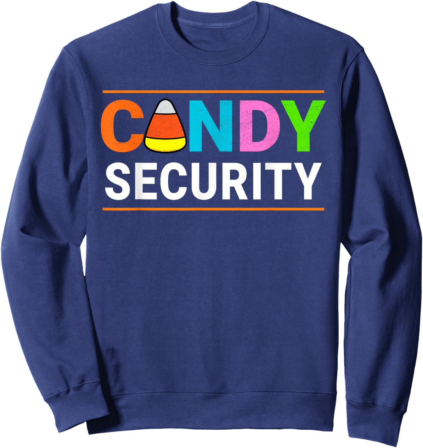 Halloween Candy Corn CANDY SECURITY Funny Halloween Sweatshirt - Sweatshirt | Navy