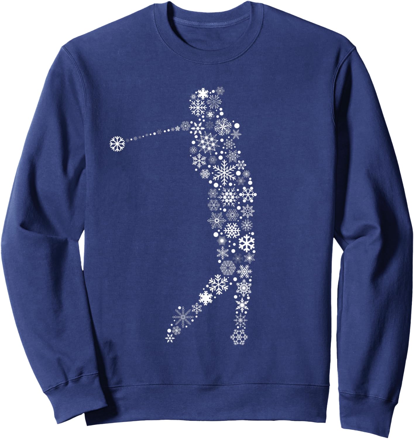 Christmas Golfer Golf Player Golfing Snowflake Sweatshirt - Sweatshirt | Navy