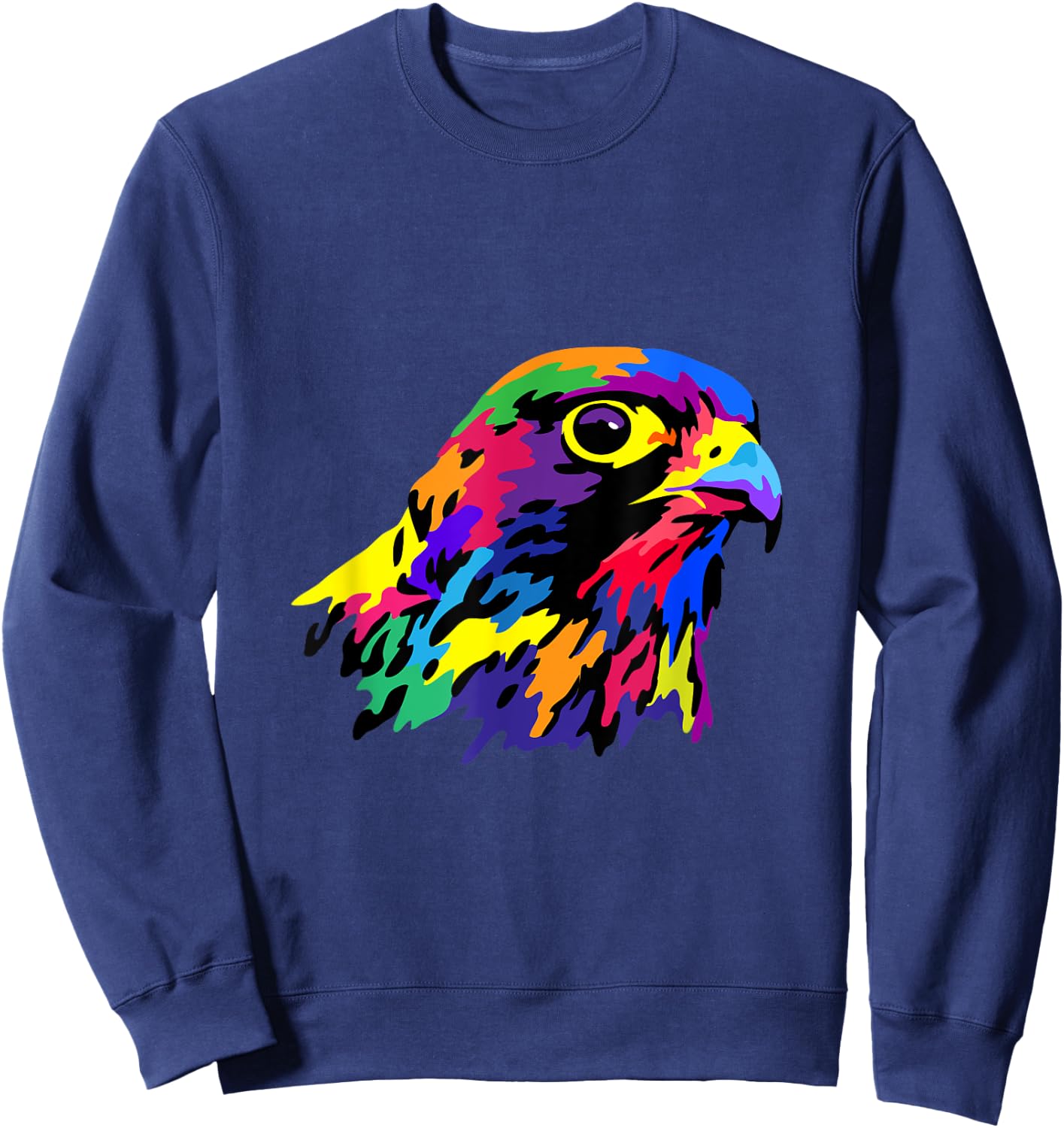 Pop Art Peregrine Falcon Hawk Falconry Bird Lover Birder Sweatshirt - Sweatshirt | Navy