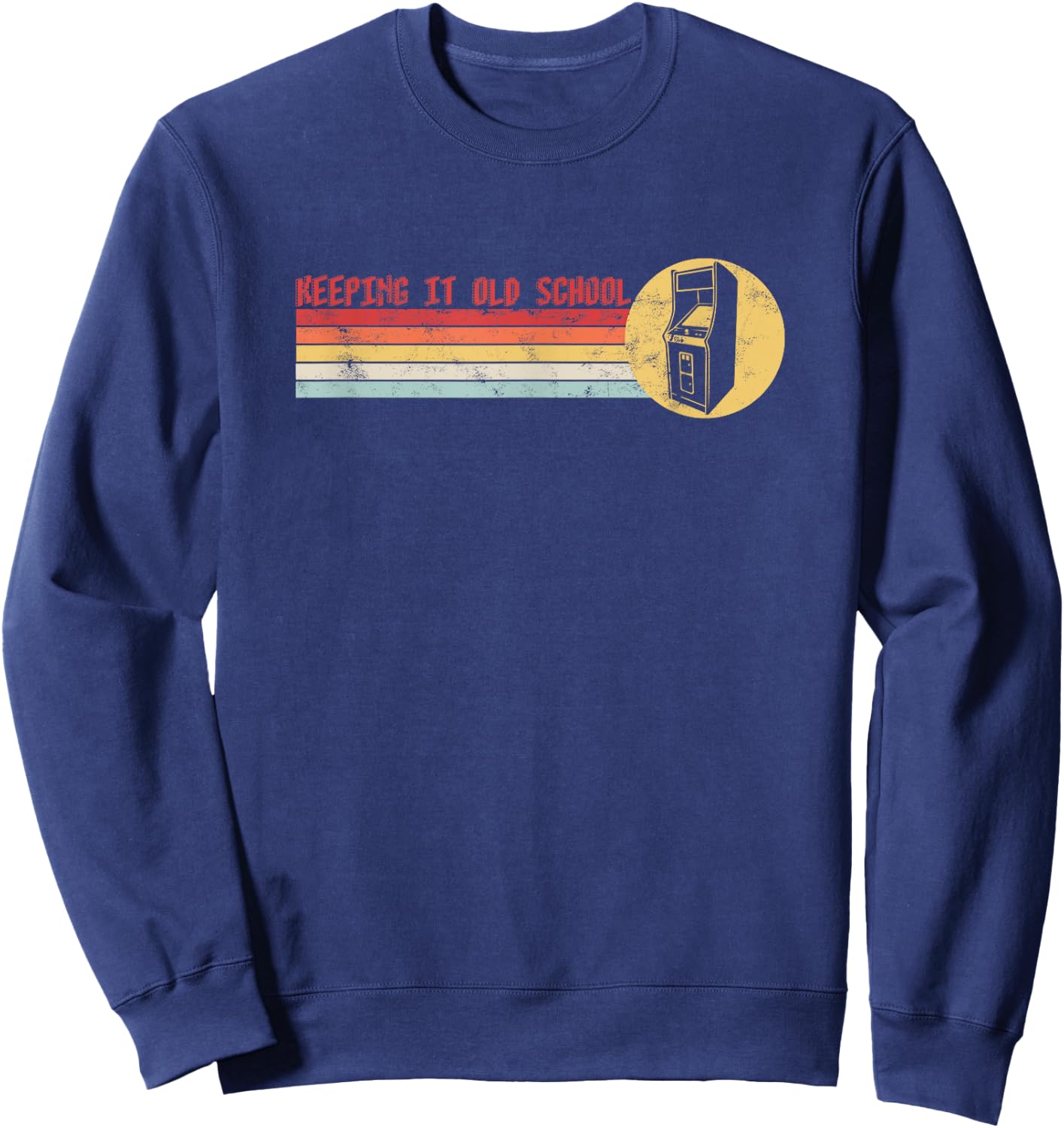 80s Video Game Vintage Arcade - 80s 90s Arcade Classic Games Sweatshirt - Sweatshirt | Navy