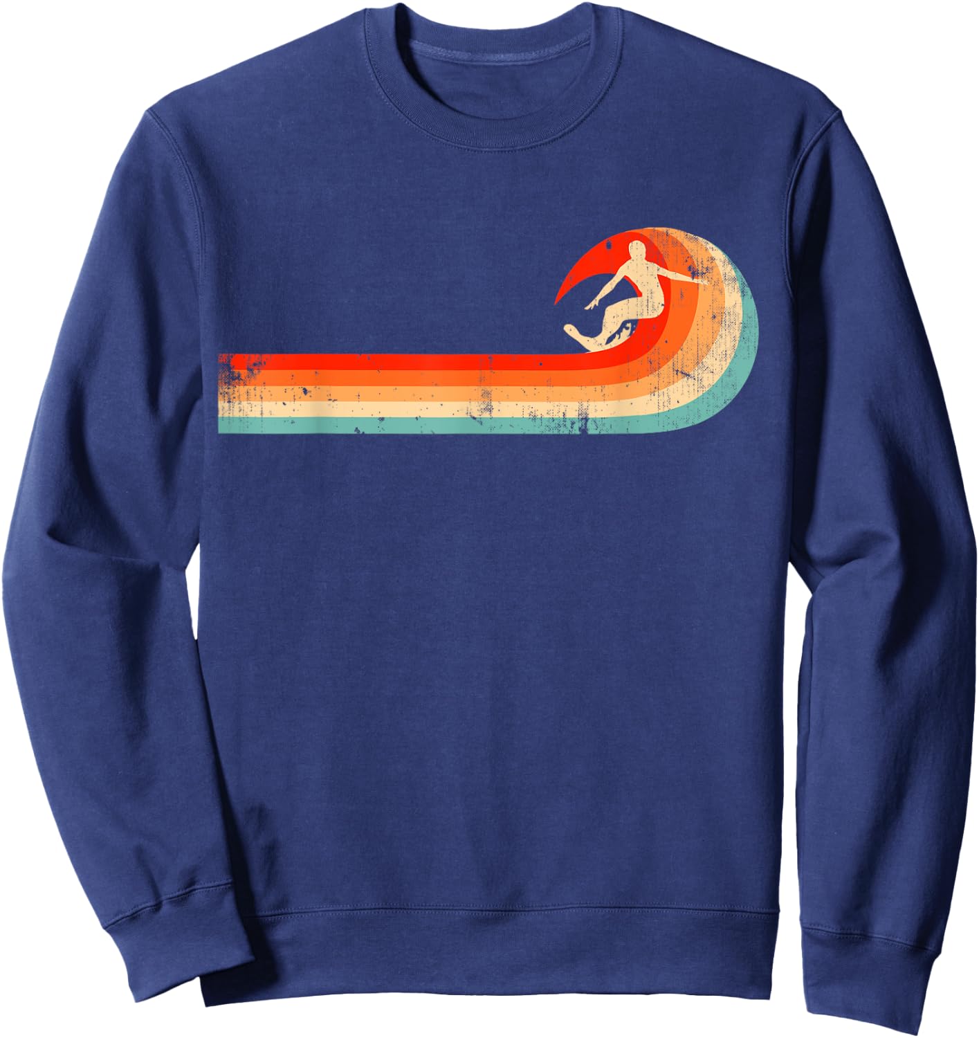 Surfer Gift Vintage Wave Retro Surfing Surf Beach Sweatshirt - Sweatshirt | Navy