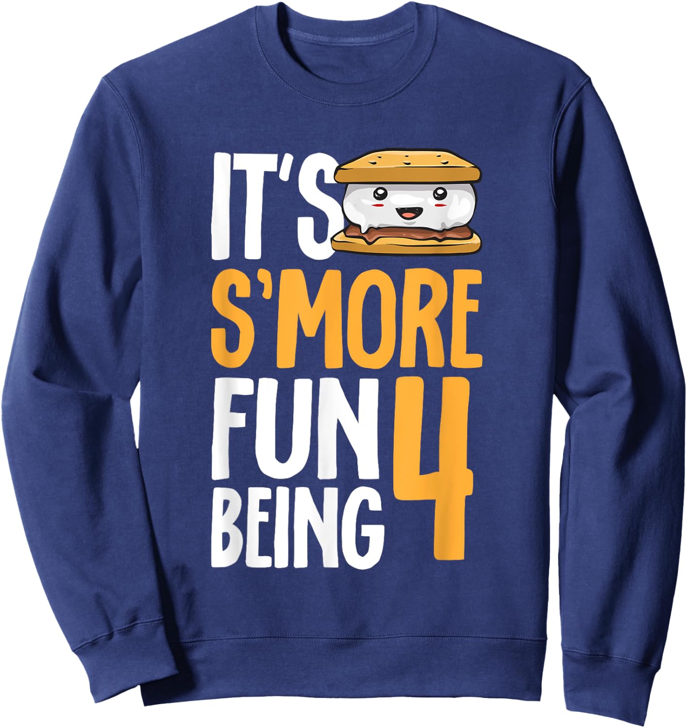S’more Campfire 4th Birthday Marshmallow Camping Smore Sweatshirt - Sweatshirt | Navy