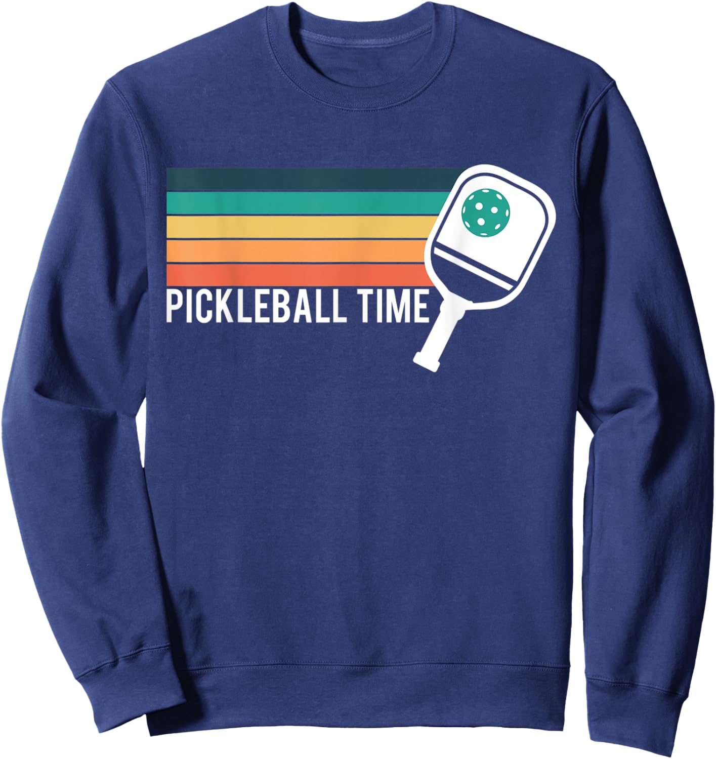 Vintage Retro Pickleball Time Pickleball Player Sweatshirt - Sweatshirt | Navy