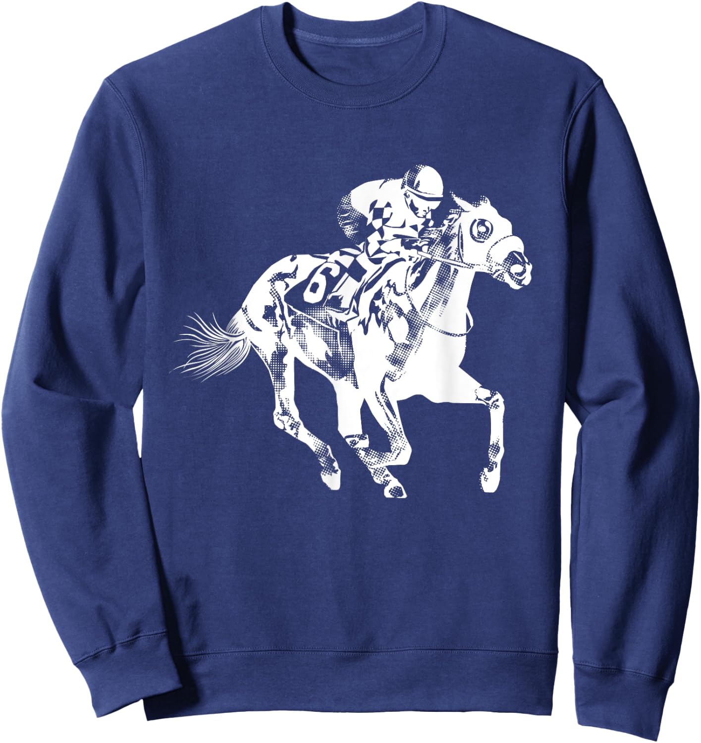 Cool Horse Racing Animal Fan Gift Men Women Kids -Adults -Youth Black Short Sleeve Horse-racing- Funny Horseracing Jockey Rider Horseback Riding Lover Outfit Sweatshirt - Sweatshirt | Navy