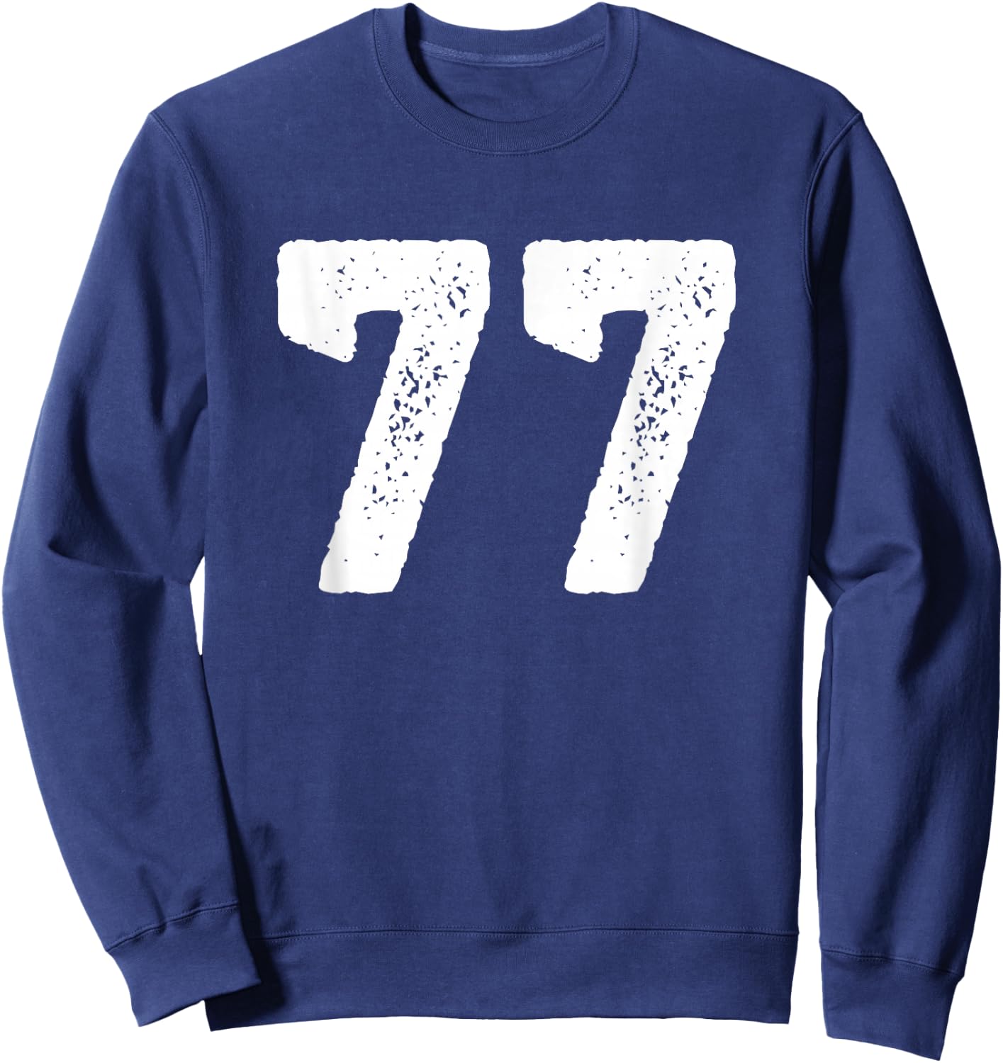 Number 77 Years Anniversary Sports Team Player Sweatshirt - Sweatshirt | Navy