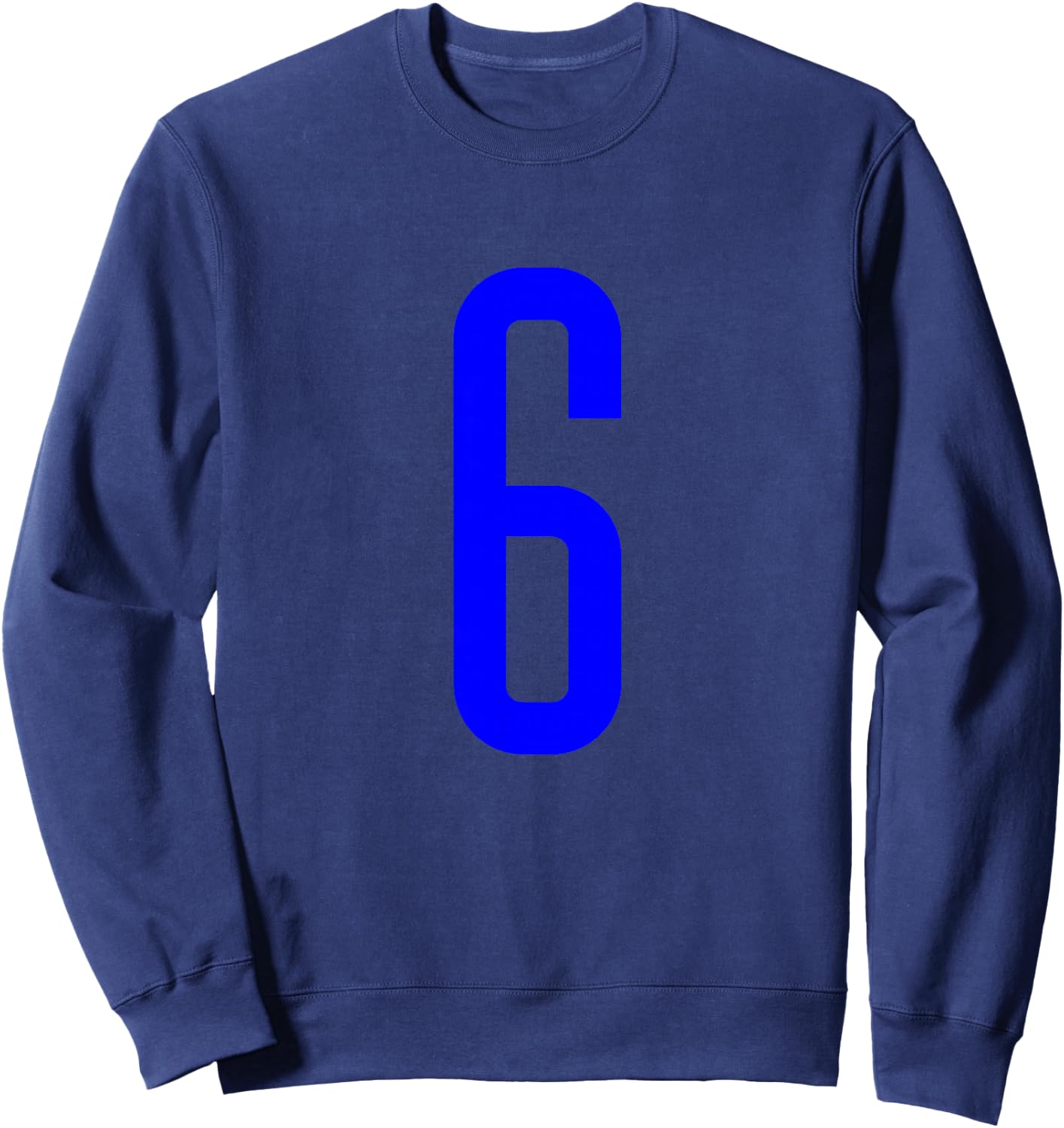 Blue Sport Team Number #6 Sweatshirt - Sweatshirt | Navy
