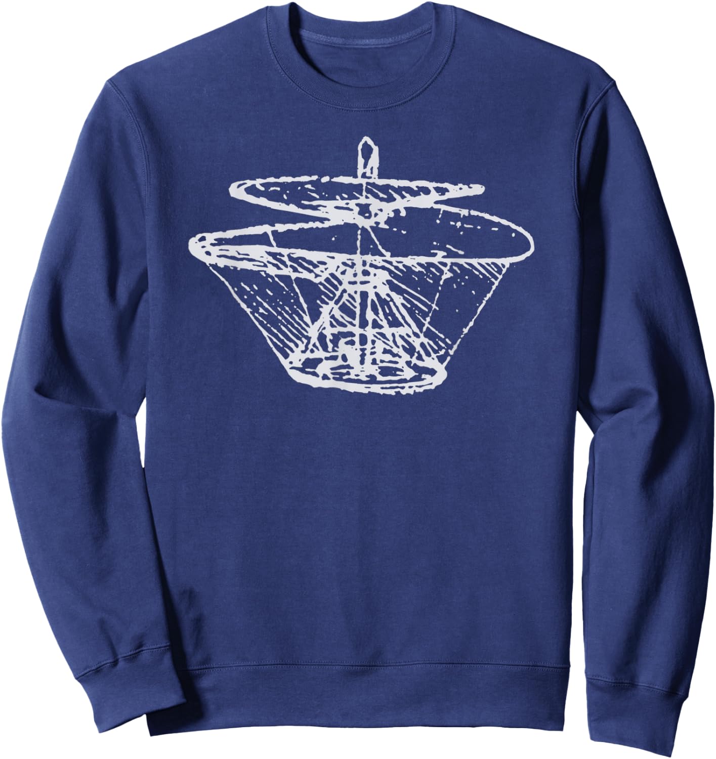 Flying Machine Leonardo da Vinci - Aerial Screw Helicopter Sweatshirt - Sweatshirt | Navy