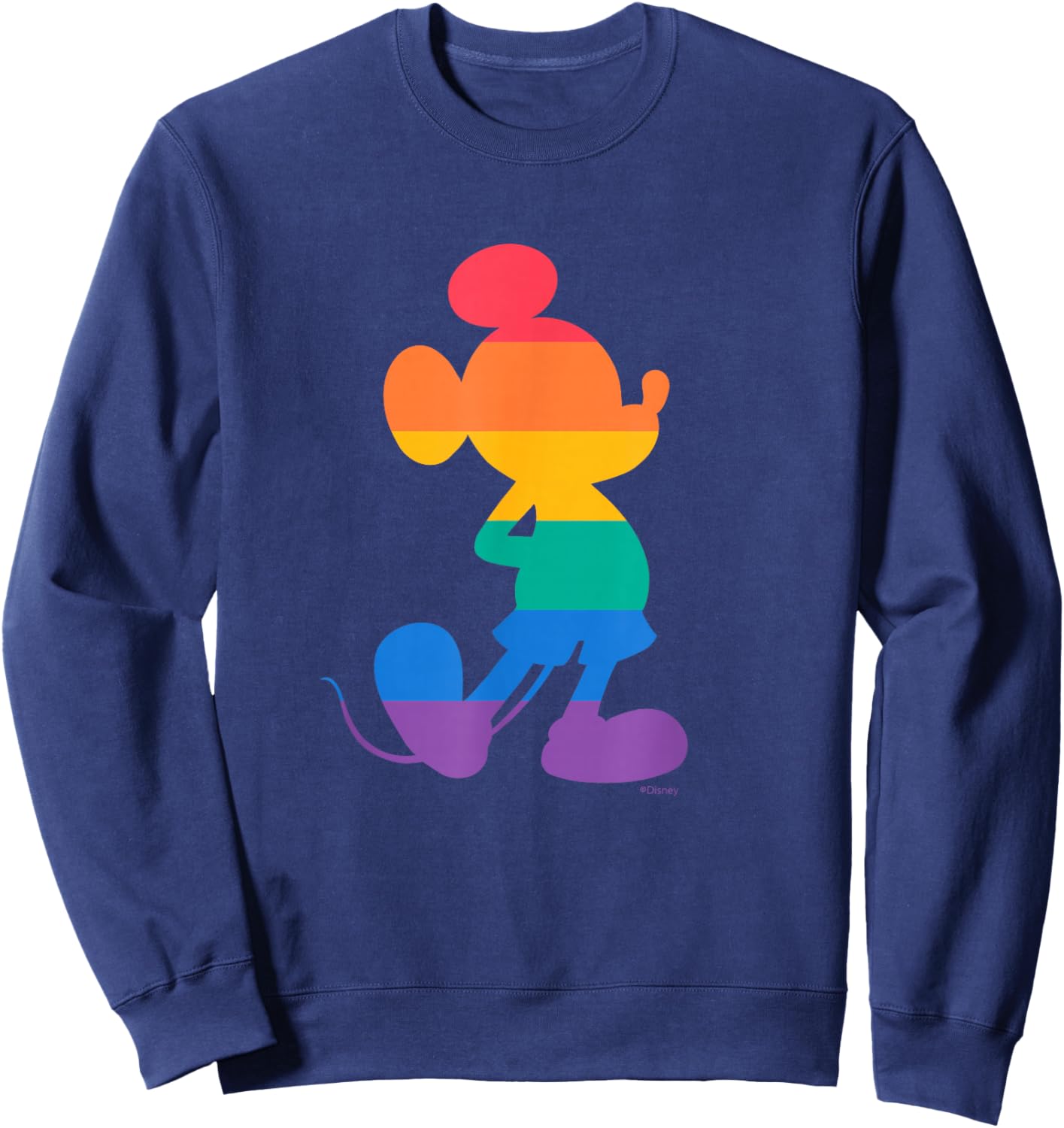 Disney Mickey Mouse Pride Classic Pose Rainbow Icon Fill Sweatshirt - Sweatshirt | Navy