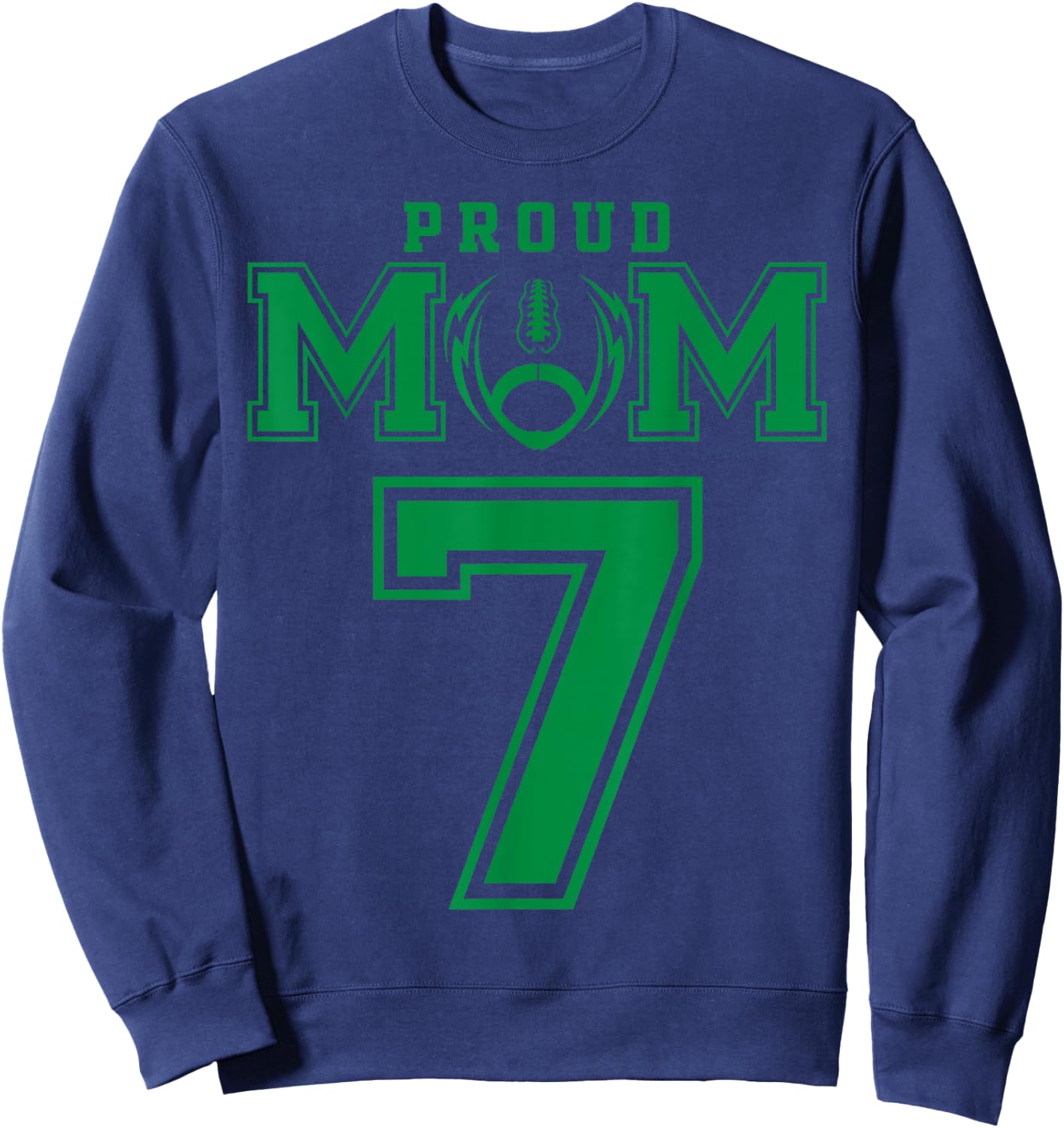 Custom Proud Football Mom Number 7 G Personalized Sweatshirt - Sweatshirt | Navy