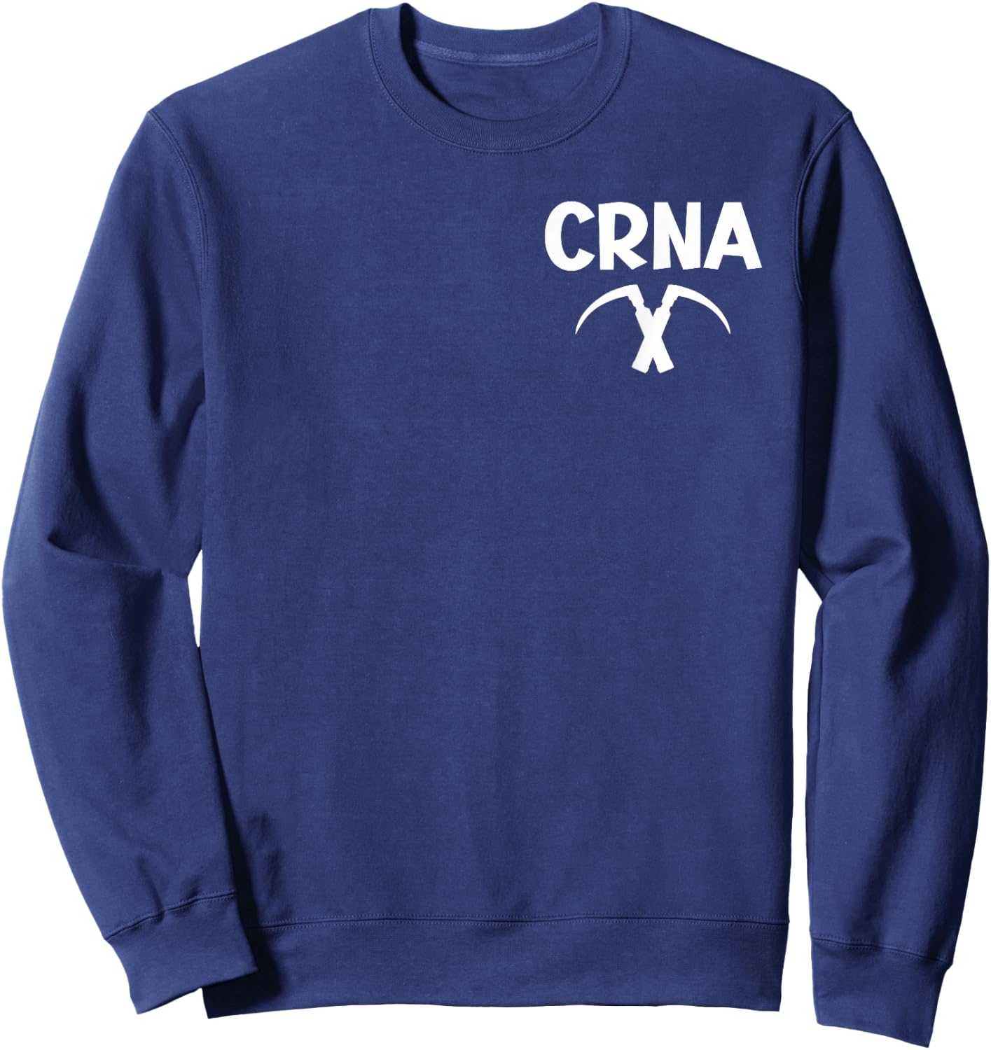 CRNA Nurse Anesthetist Anesthesia Laryngoscope Logo Print Sweatshirt - Sweatshirt | Navy