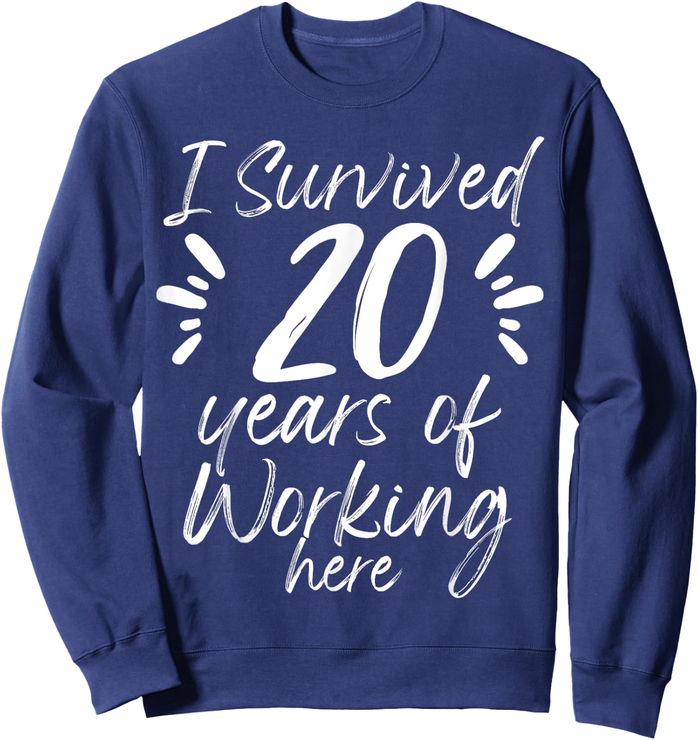 20 Years Work Anniversary Funny Survived Employee Colleague Sweatshirt - Sweatshirt | Navy