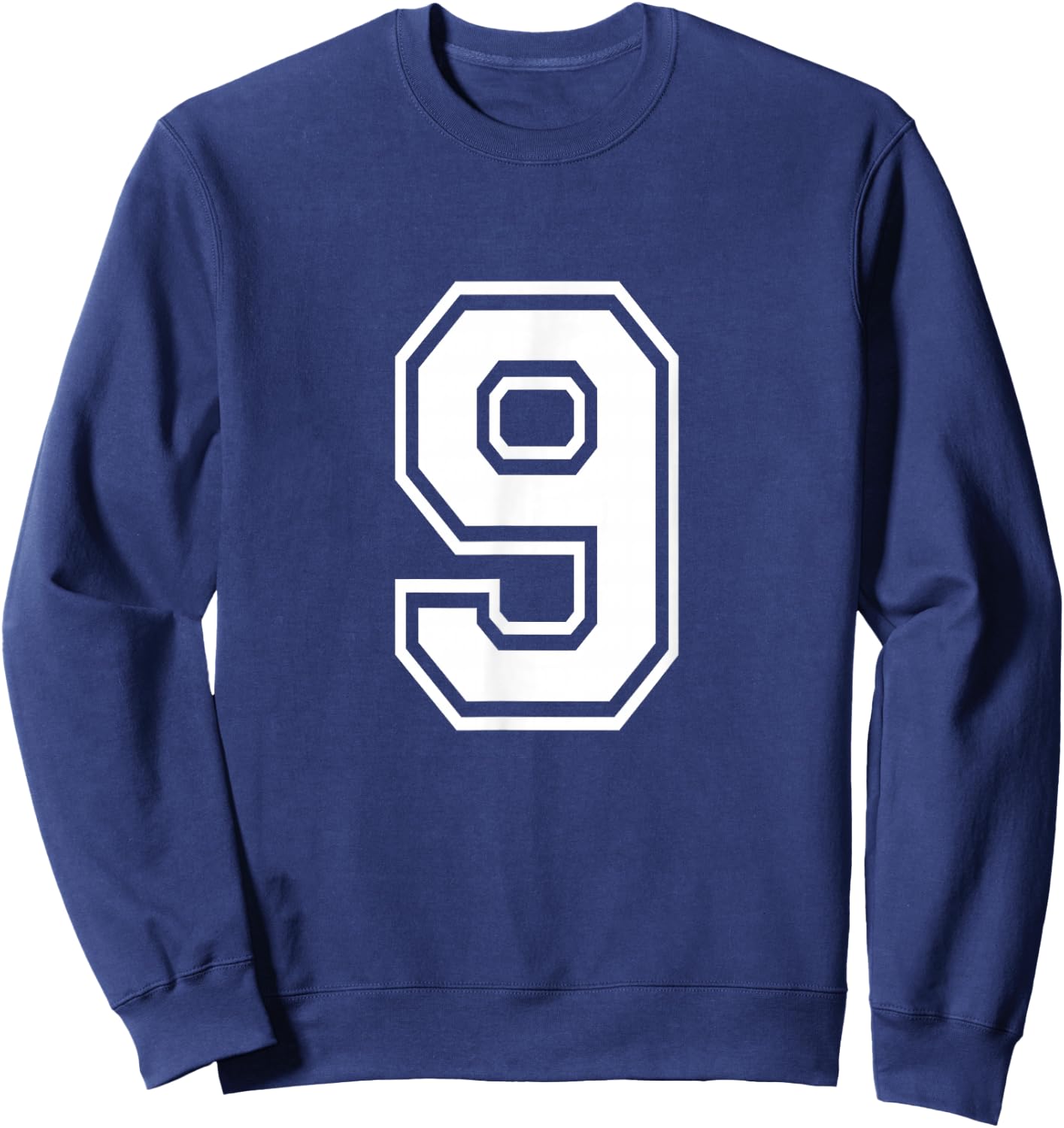 Number 9 Varsity Sports Team Jersey 9th Birthday 9 Years Sweatshirt - Sweatshirt | Navy