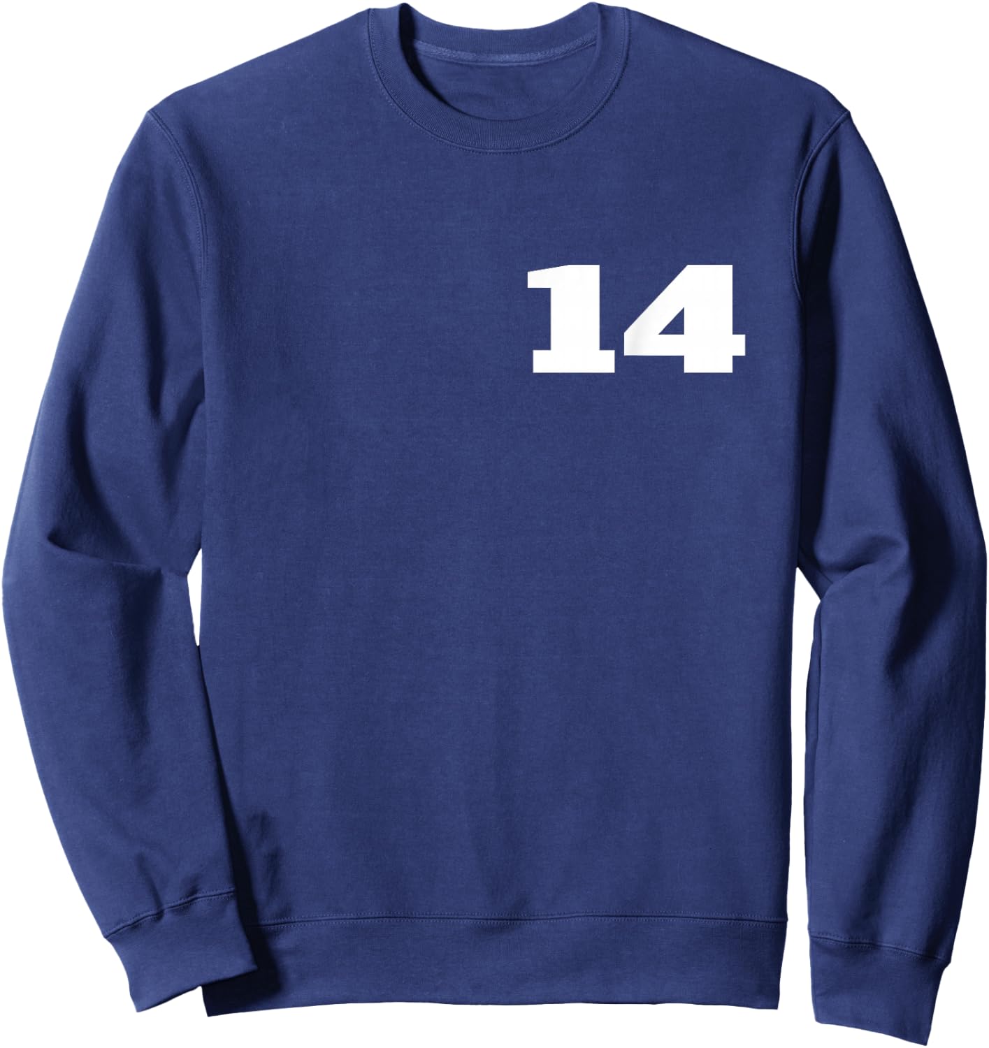 Number 14 Fourteen Sports Team FRONT PRINT Matching Birthday Sweatshirt - Sweatshirt | Navy