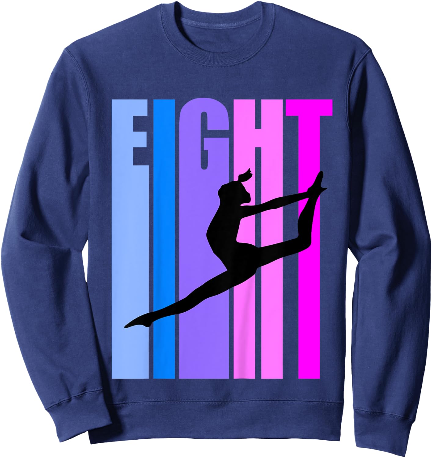 Kids 8th Birthday Gymnastics Girls Gymnast Dance Dancer Dancing Sweatshirt - Sweatshirt | Navy