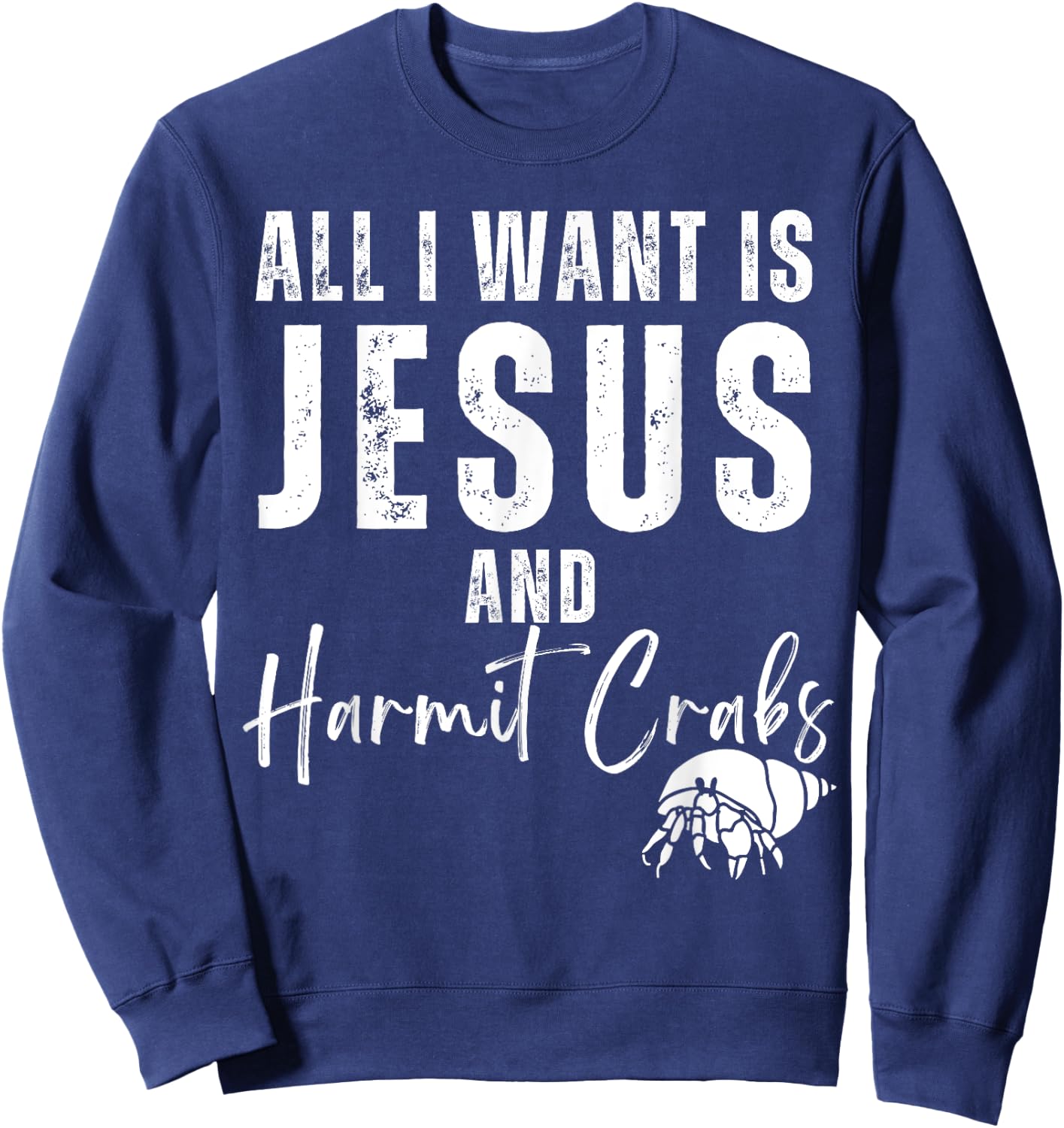 All I Want Is Jesus And Hermit Crabs Christian Humor Funny Sweatshirt - Sweatshirt | Navy
