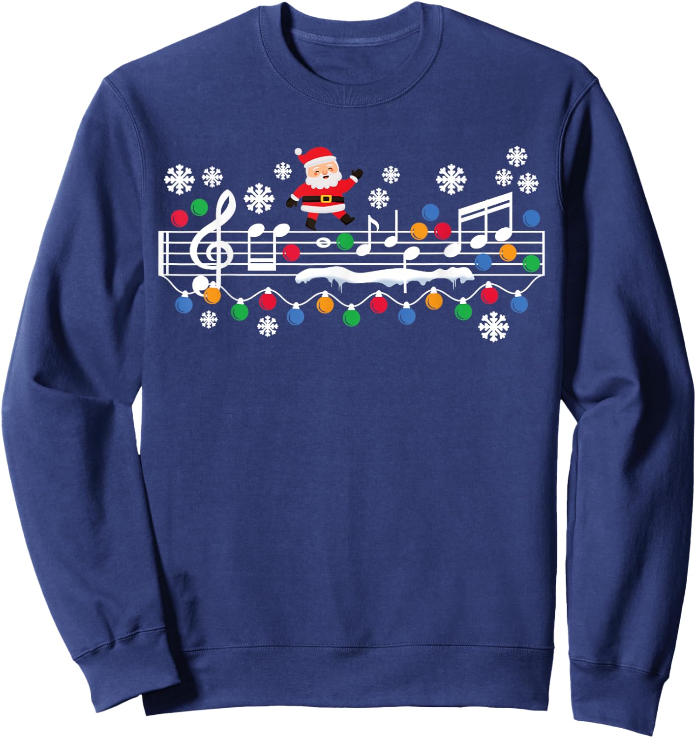 Music Teacher Christmas Santa Music Teaching Xmas Party Sweatshirt - Sweatshirt | Navy