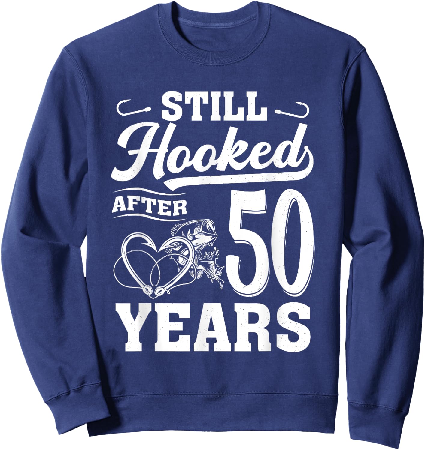 Fishing Couple 50 Years Anniversary 50th Wedding Celebration Sweatshirt - Sweatshirt | Navy