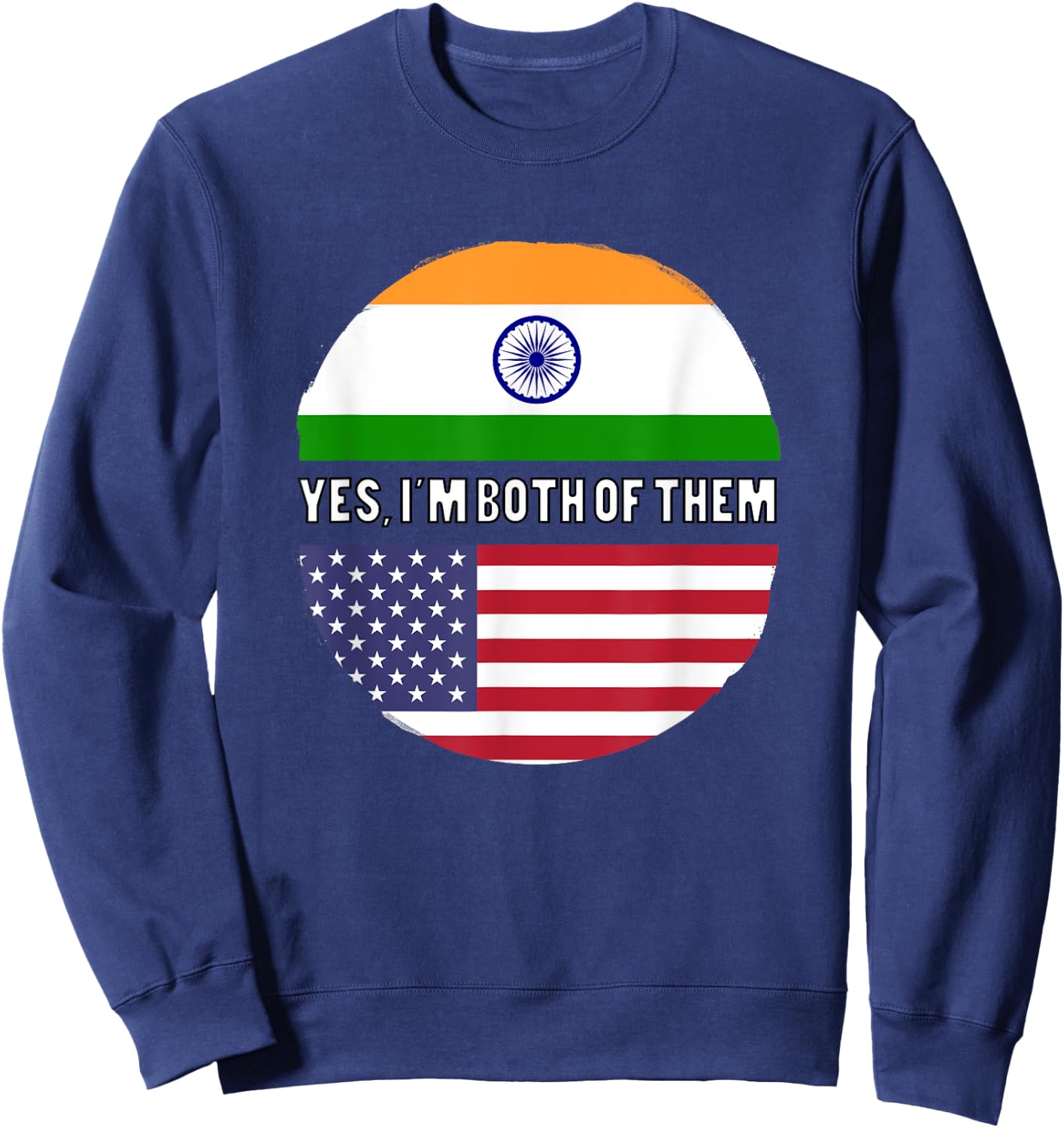 America USA American India Indian Mixed DNA Flag Sweatshirt - Sweatshirt | Navy