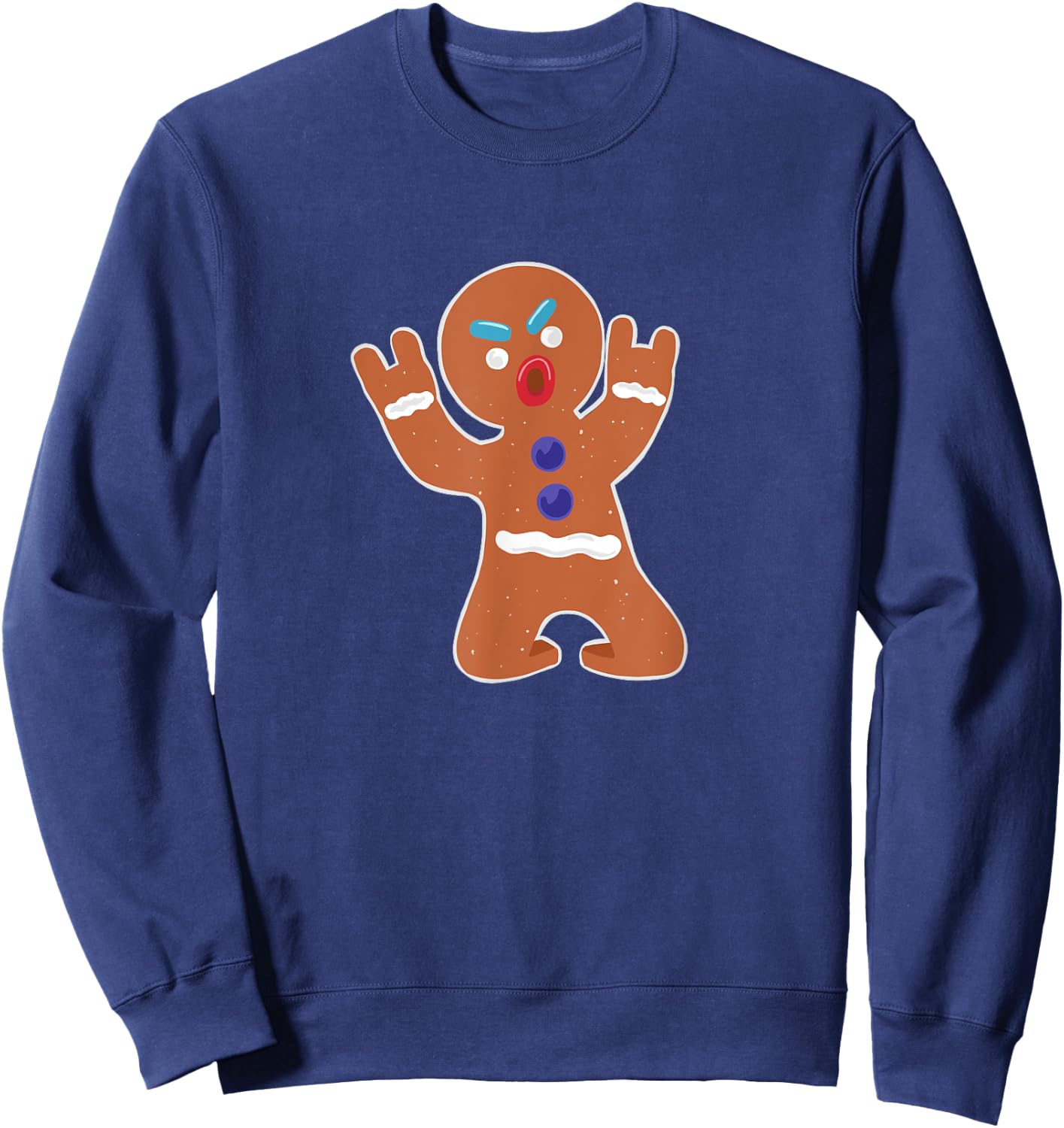 Gingerbread Man funny Metal Christmas Sweatshirt - Sweatshirt | Navy
