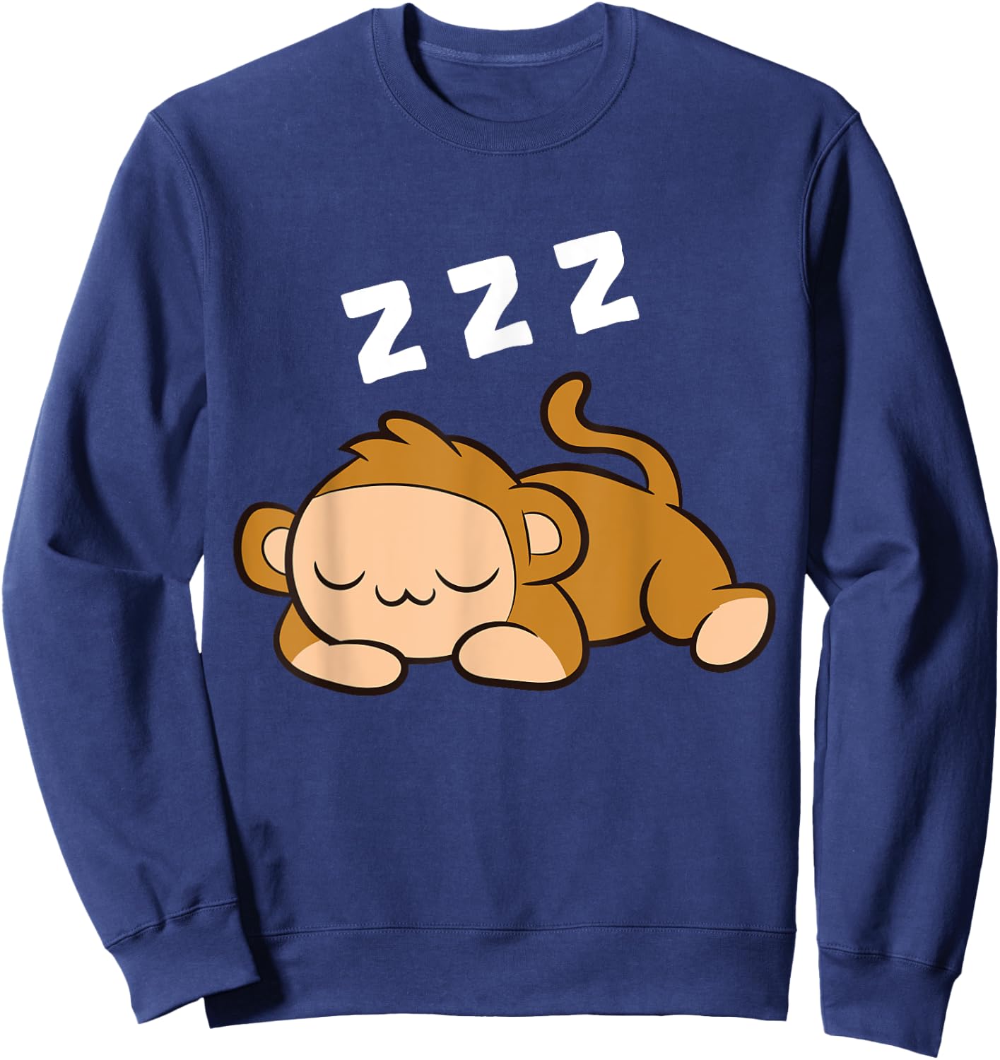 Monkey Tired Ape Monkey Pajama Sleeping Monkey Sweatshirt - Sweatshirt | Navy
