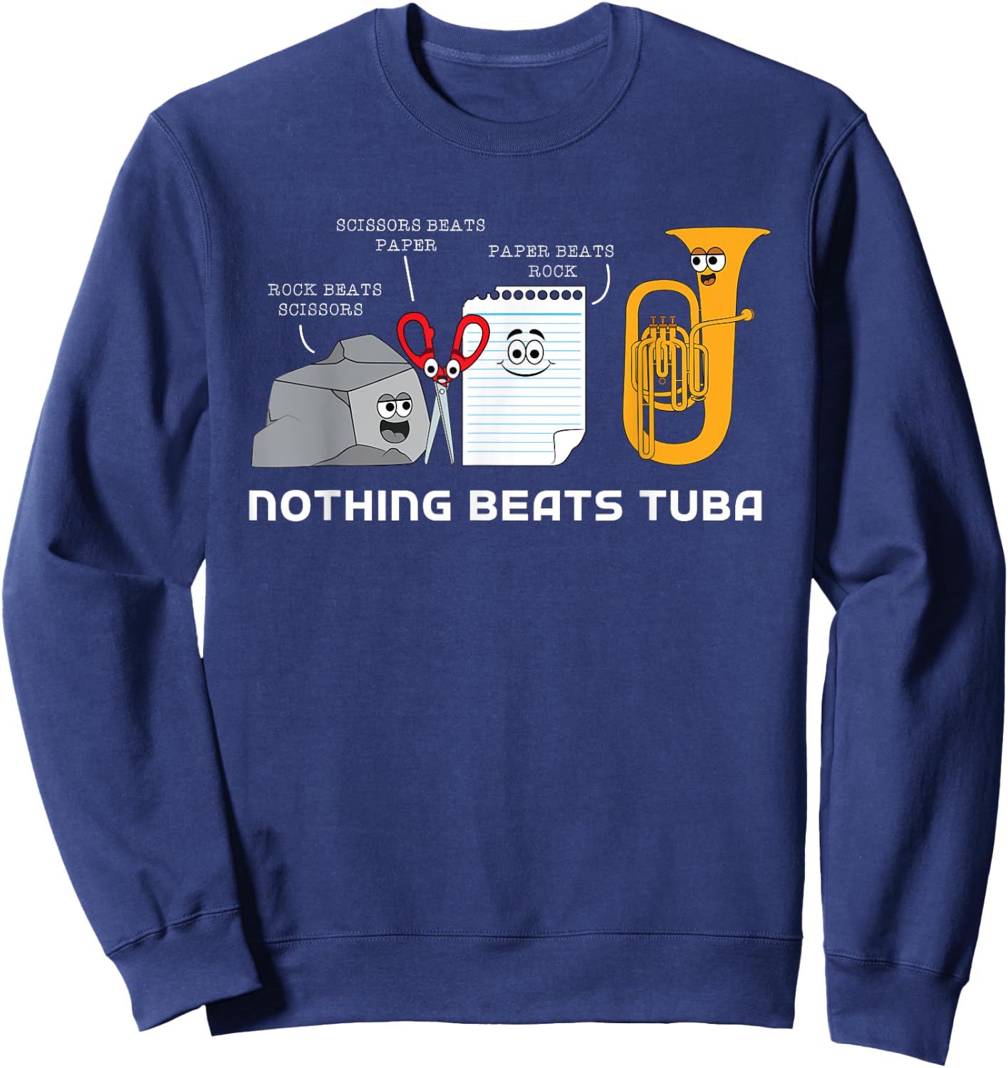 Rock Paper Siccor Nothing Beats Tuba Sweatshirt - Sweatshirt | Navy
