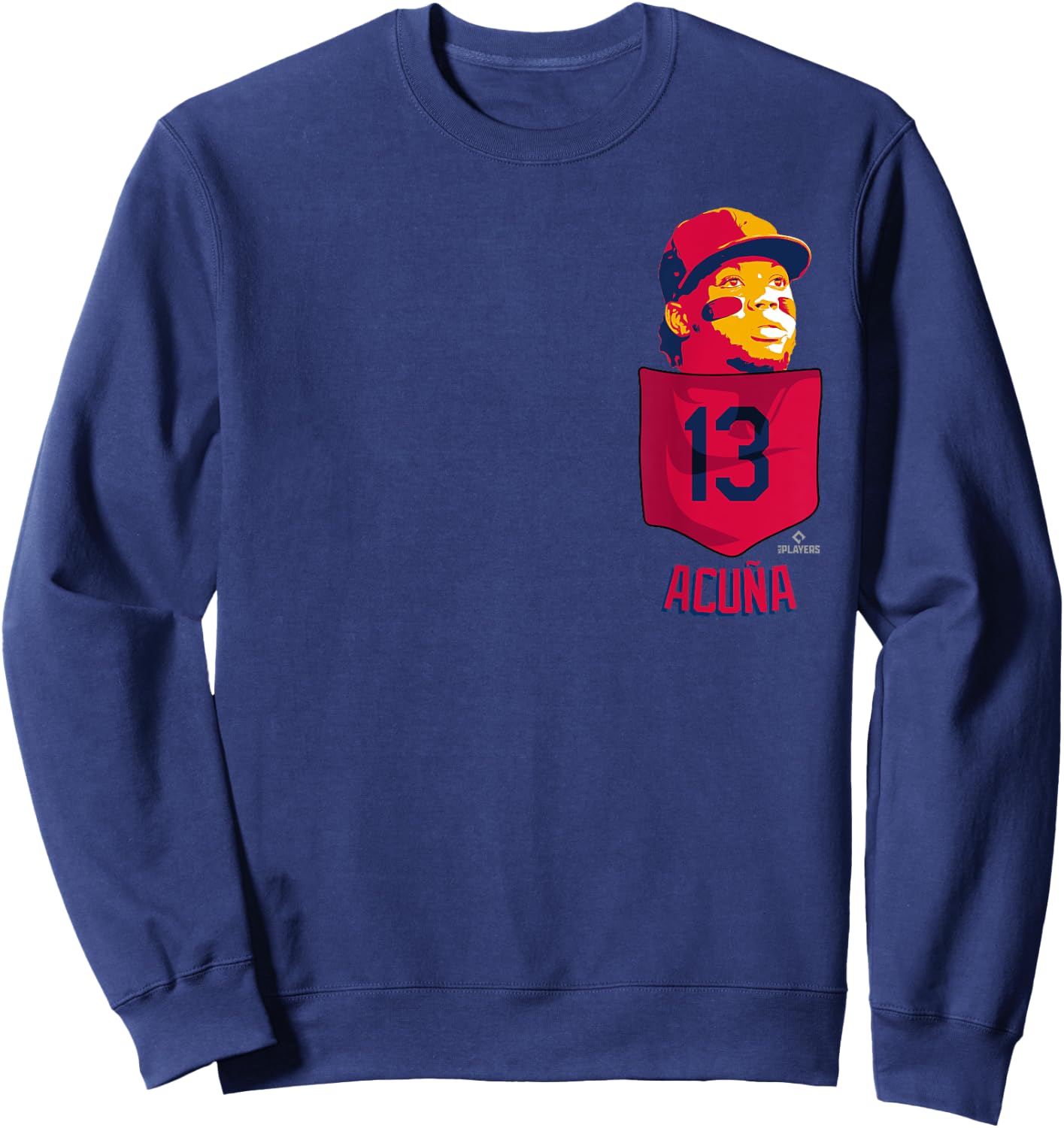 Ronald Acuna Jr. Atlanta Baseball Pocket MLBPA Sweatshirt - Sweatshirt | Navy