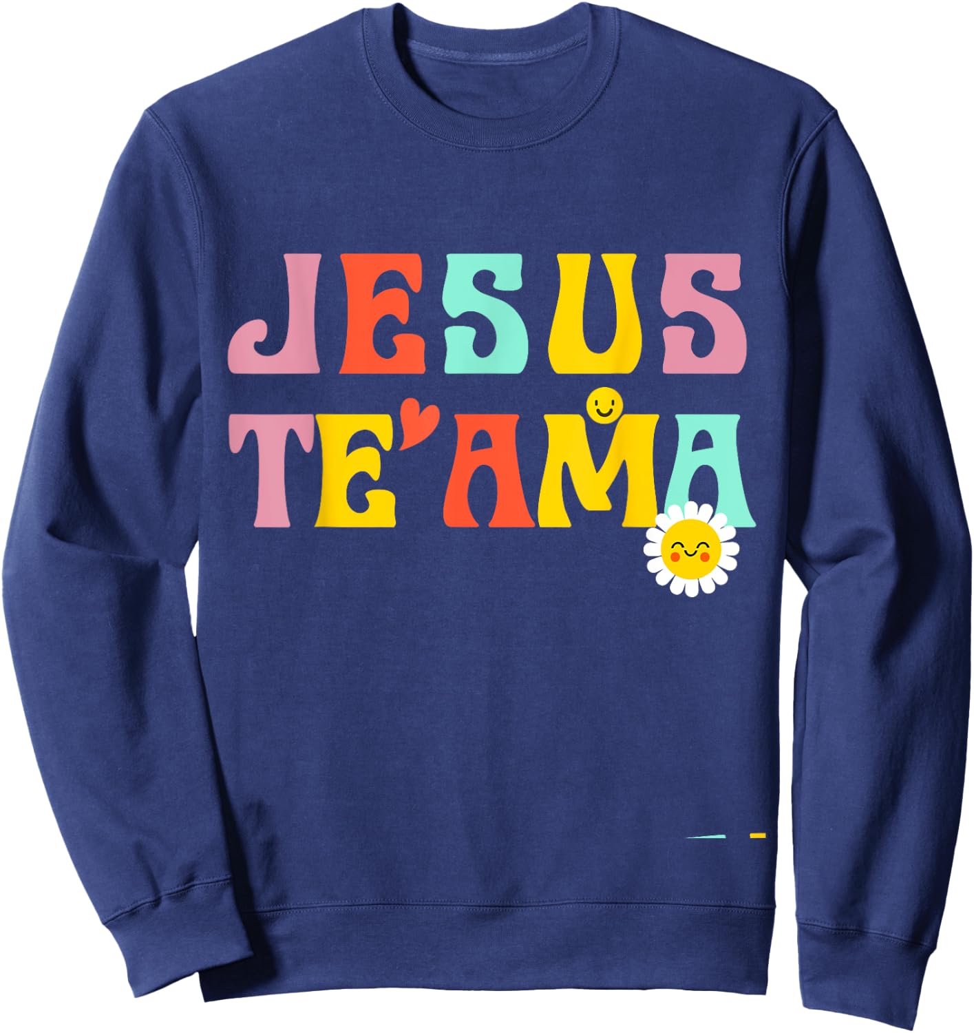 Camiseta Cristiana Para Mujer Espanol Spanish Jesus Te Ama Sweatshirt - Sweatshirt | Navy