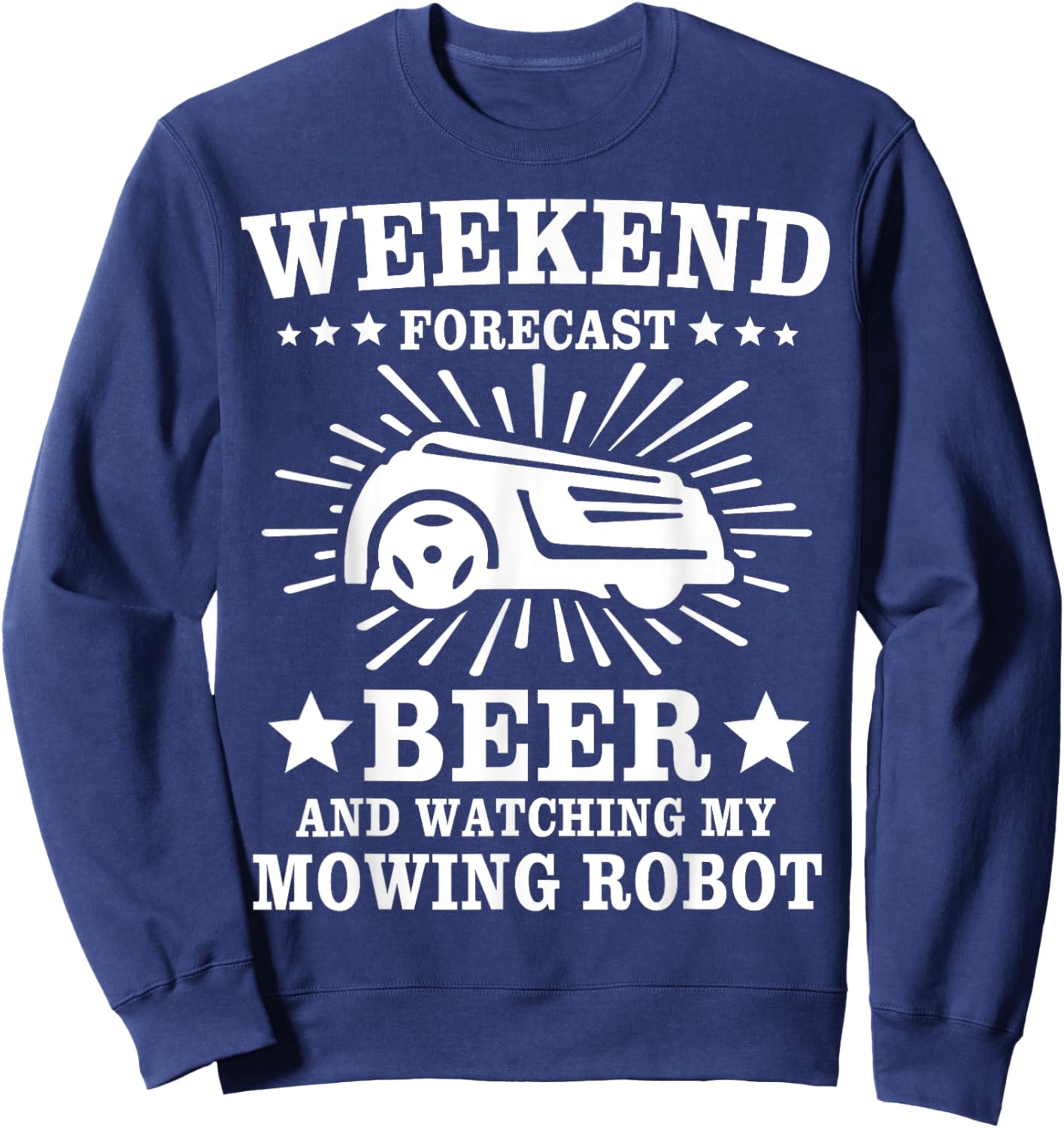 Mowing Robot Lawn Mower Sweatshirt - Sweatshirt | Navy