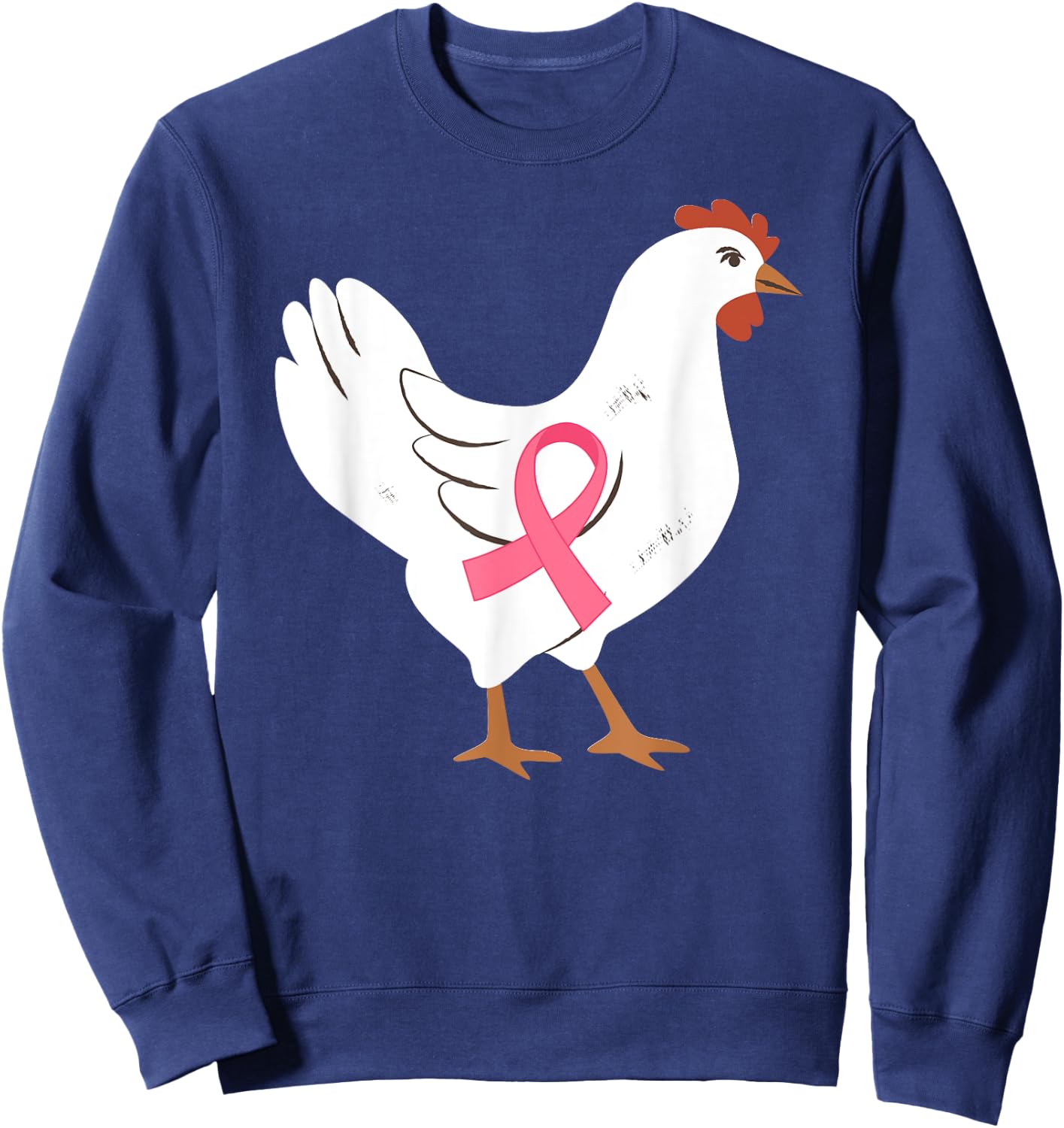 Chicken Breast Cancer Awareness Pink Ribbon Cancer Survivor Sweatshirt - Sweatshirt | Navy