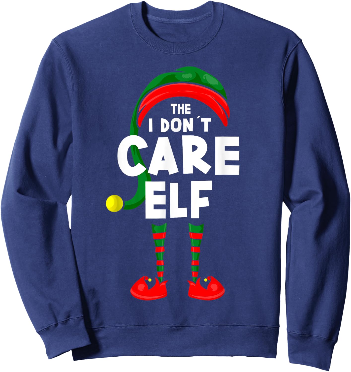 Carnival or Christmas Party Costume - The I Don´t Care Elf Sweatshirt - Sweatshirt | Navy