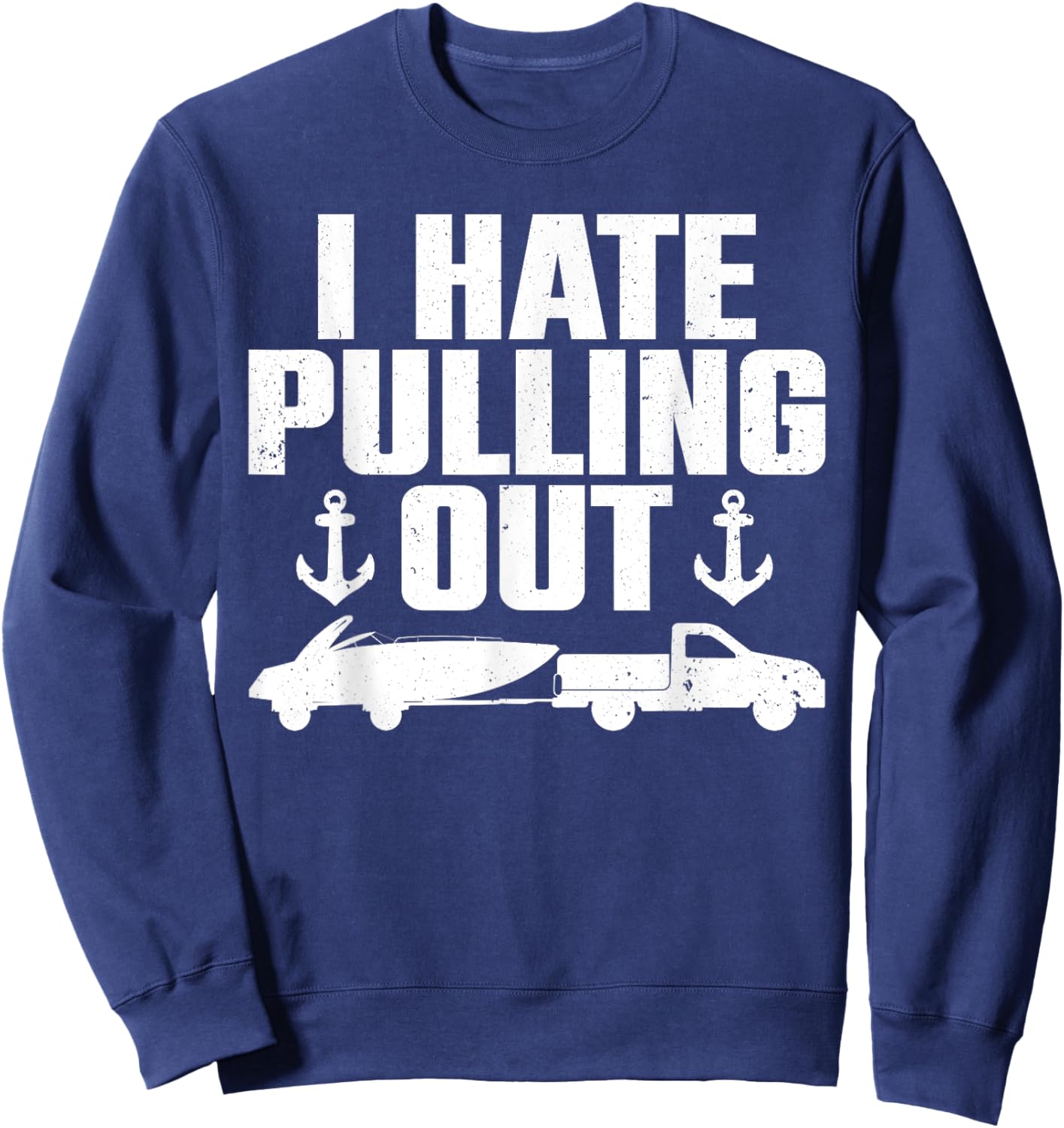 Funny Boat Design Women Boating Boat Trailer Captain Sweatshirt - Sweatshirt | Navy