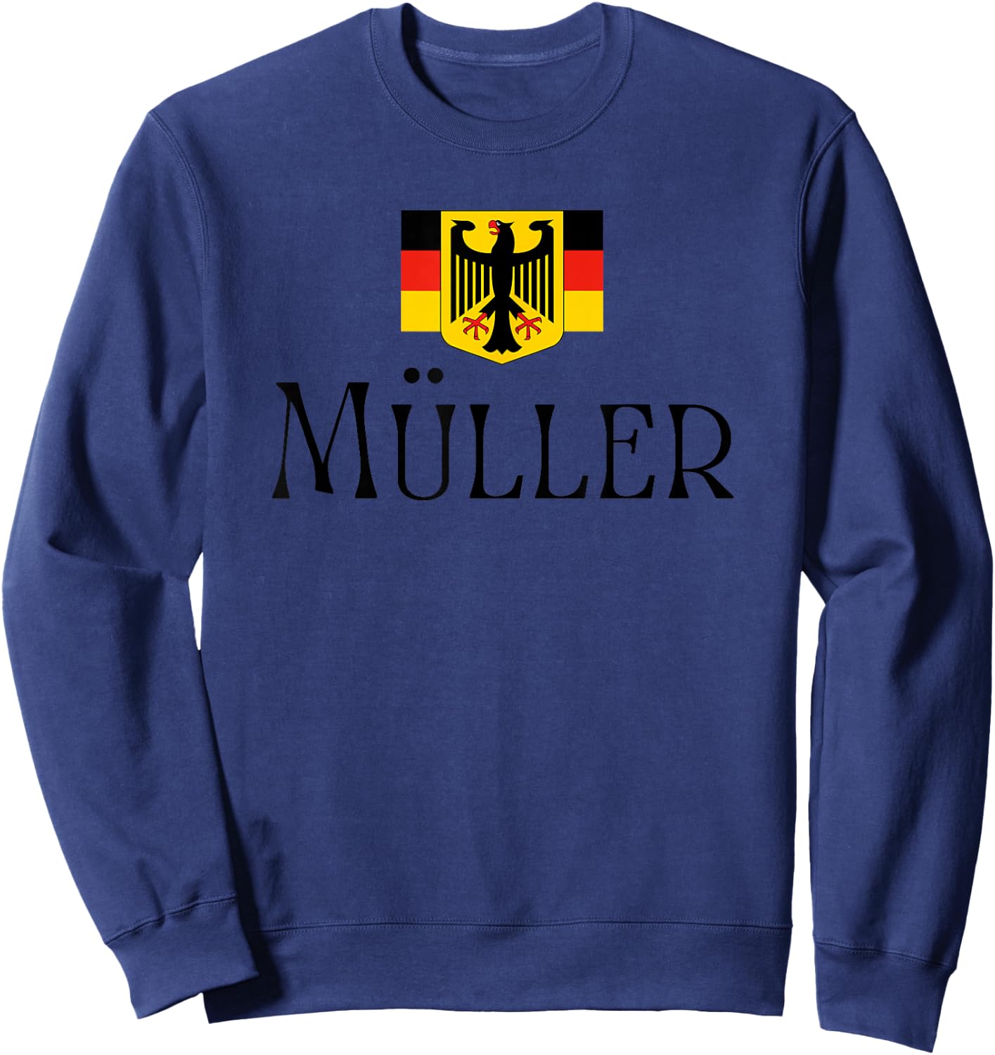 Müller Surname German Family Name Heraldic Eagle Flag Sweatshirt - Sweatshirt | Navy