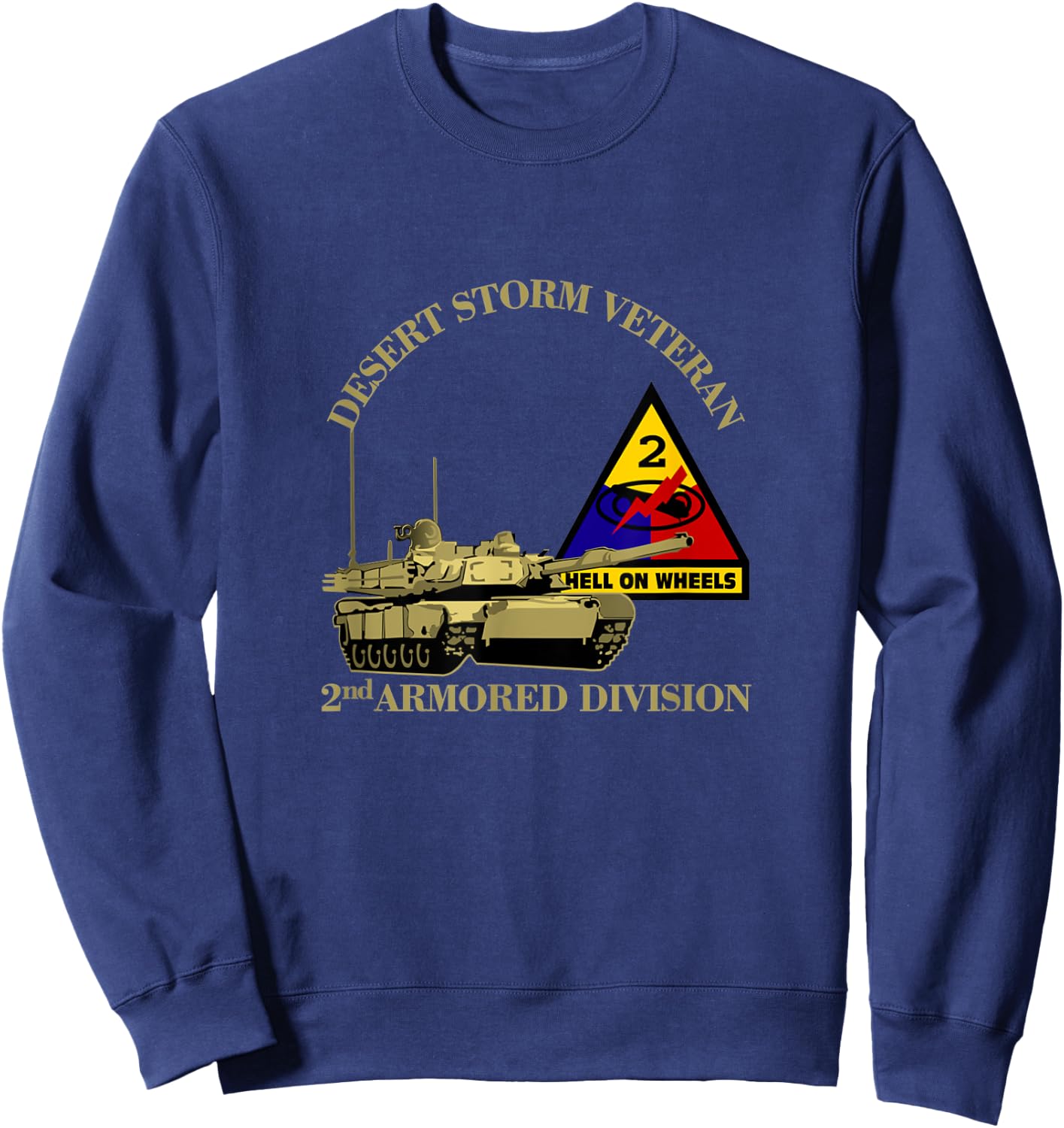 2nd Armored Division Desert Storm Veteran Veterans Day Xmas Sweatshirt - Sweatshirt | Navy