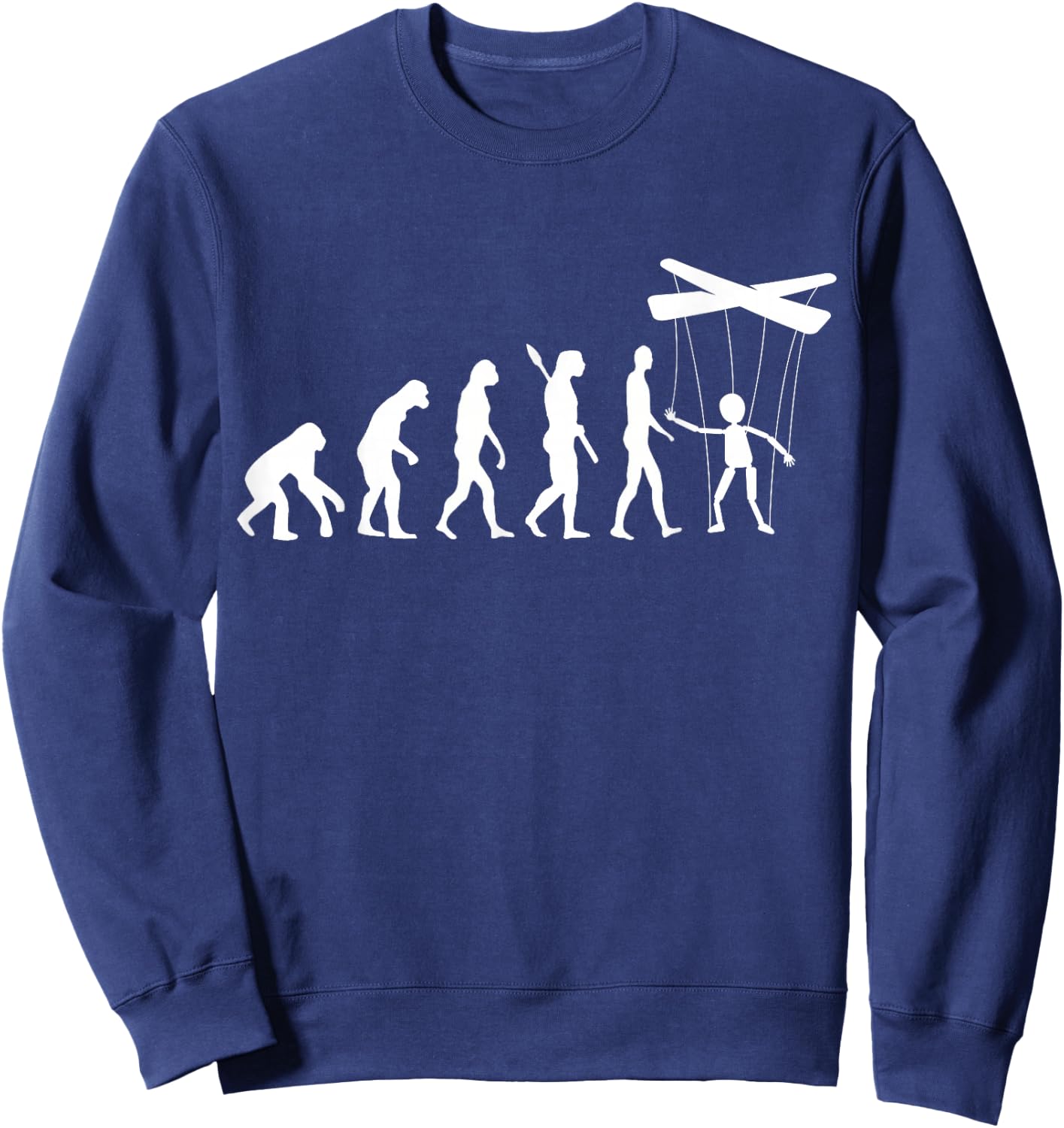Puppeteer Evolution Puppet Ventriloquist Ventriloquism Sweatshirt - Sweatshirt | Navy