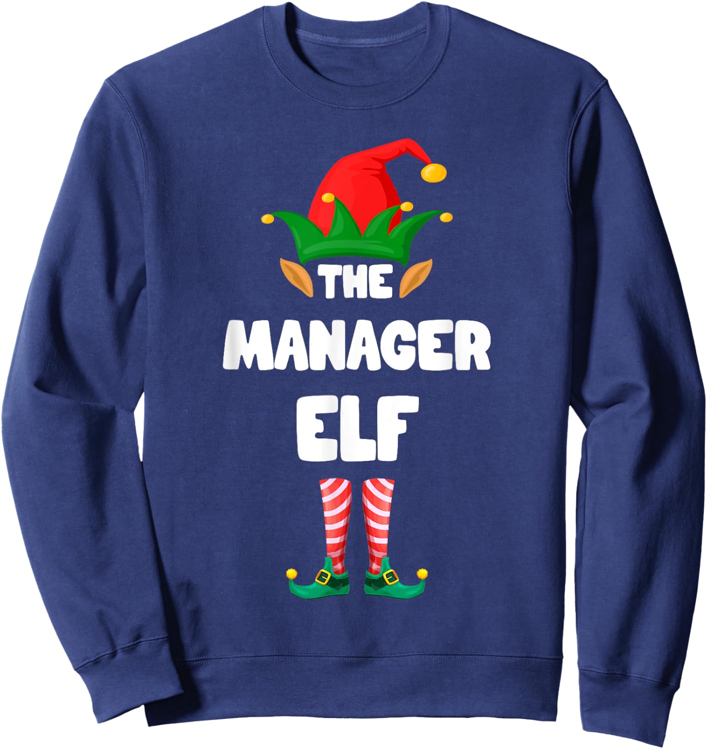 The Manager Elf Squad Family Matching Christmas Xmas Sweatshirt - Sweatshirt | Navy