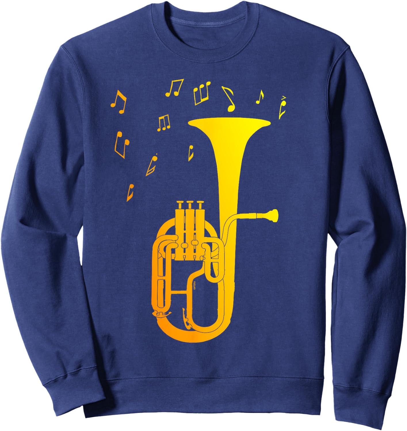 Simple Art for Brass Band An Alto Horn or Cool Tenor Horn Sweatshirt - Sweatshirt | Navy