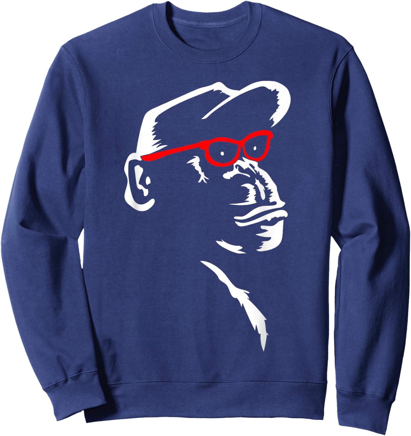 Monkey With Red Glasses Funny Animal Lover Cool Sweatshirt - Sweatshirt | Navy