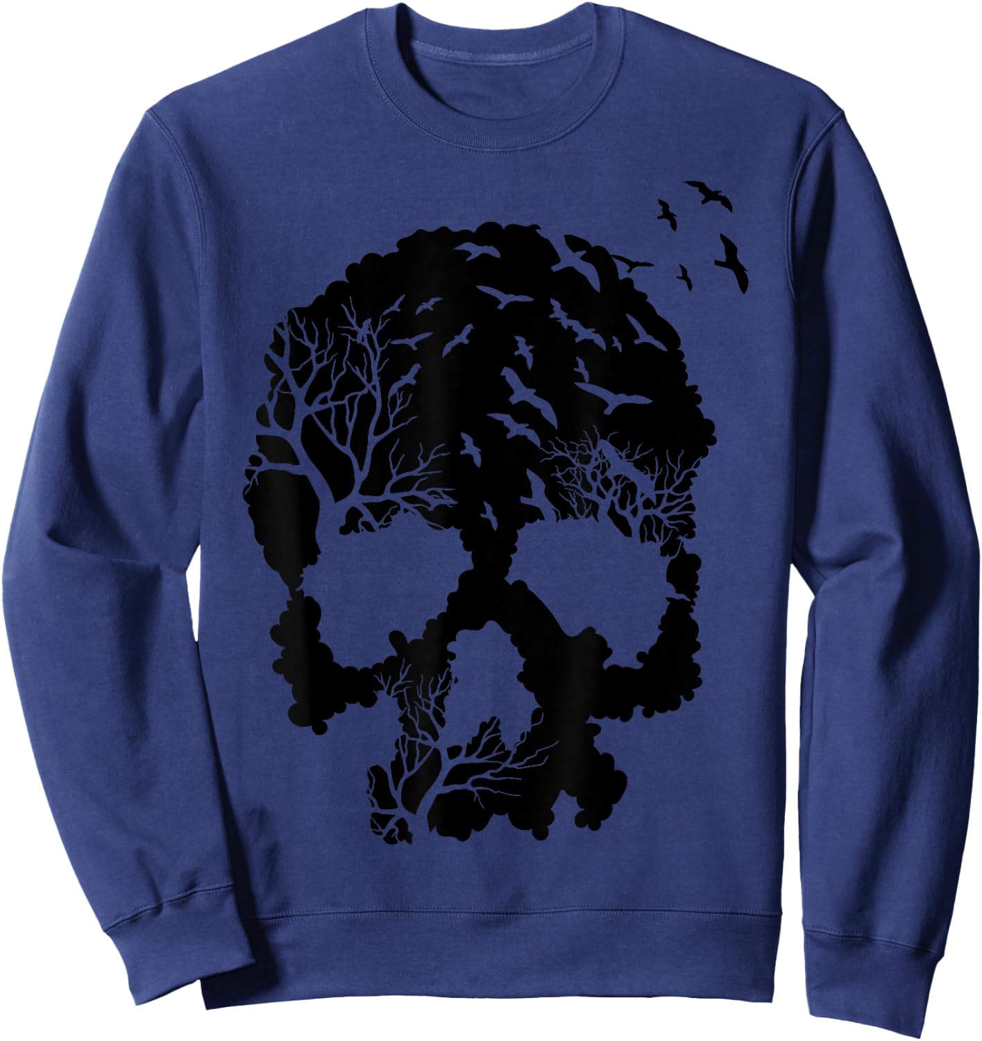 Skeleton with Trees and Birds Sweatshirt - Sweatshirt | Navy