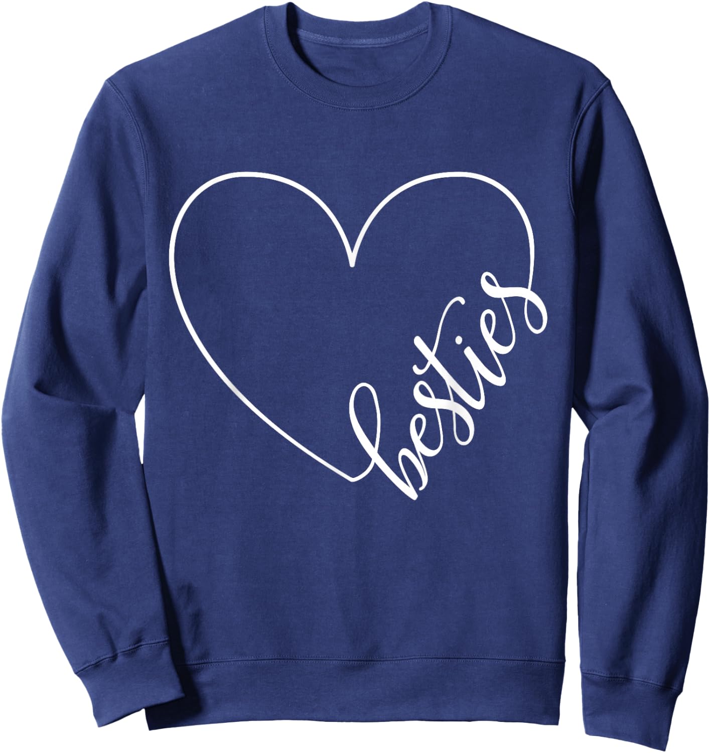 Besties BFF Best Friends Heart Friendship Cute Matching Sweatshirt - Sweatshirt | Navy