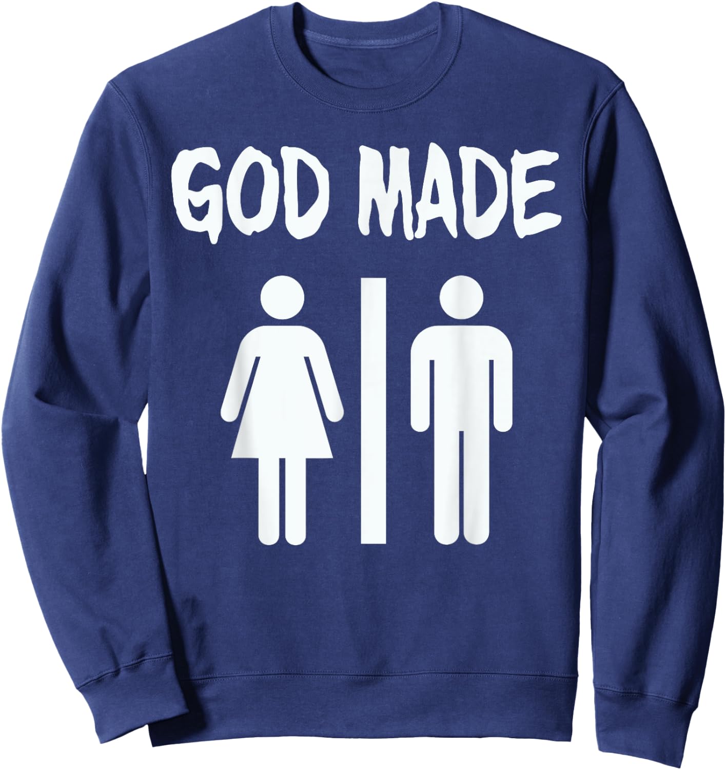 God Made Men Women Funny Christian Sweatshirt - Sweatshirt | Navy