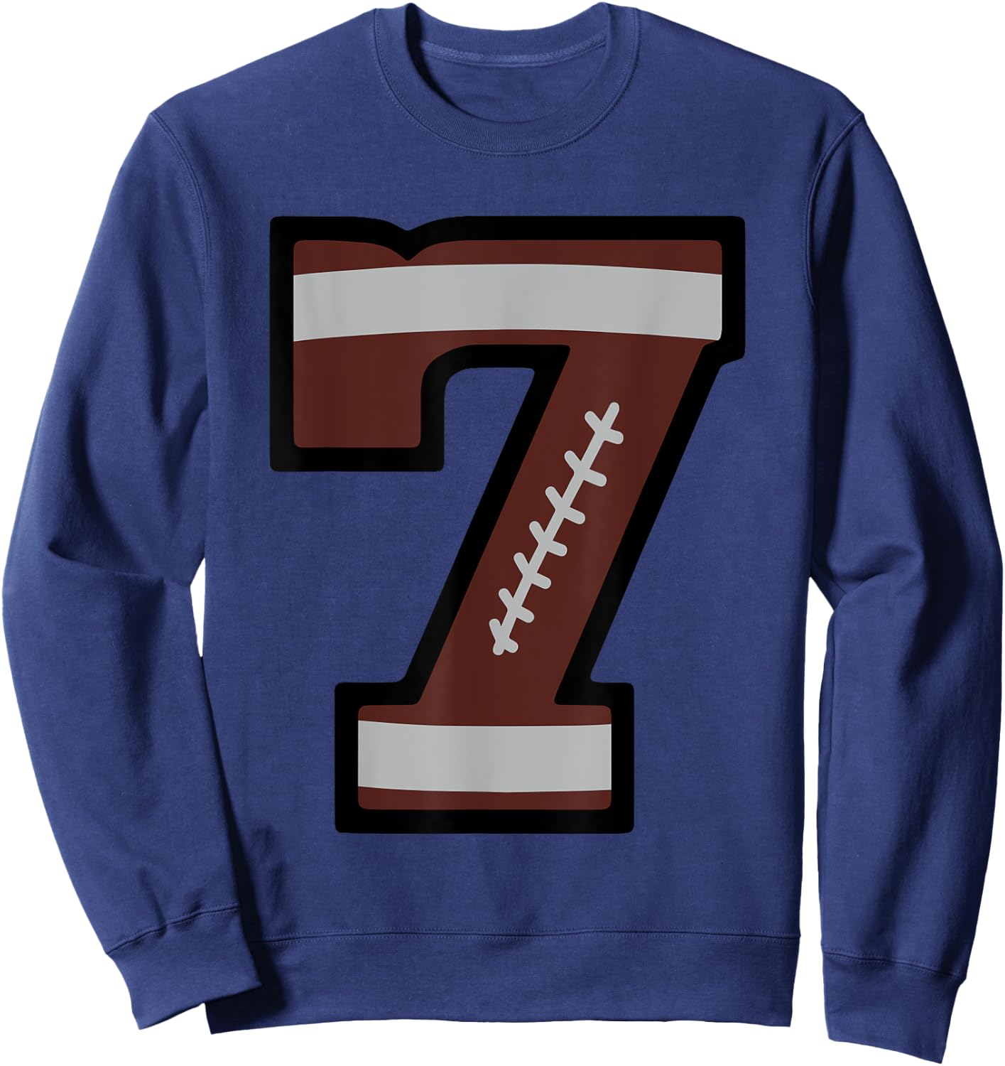 Number #7 Football Number Sweatshirt - Sweatshirt | Navy