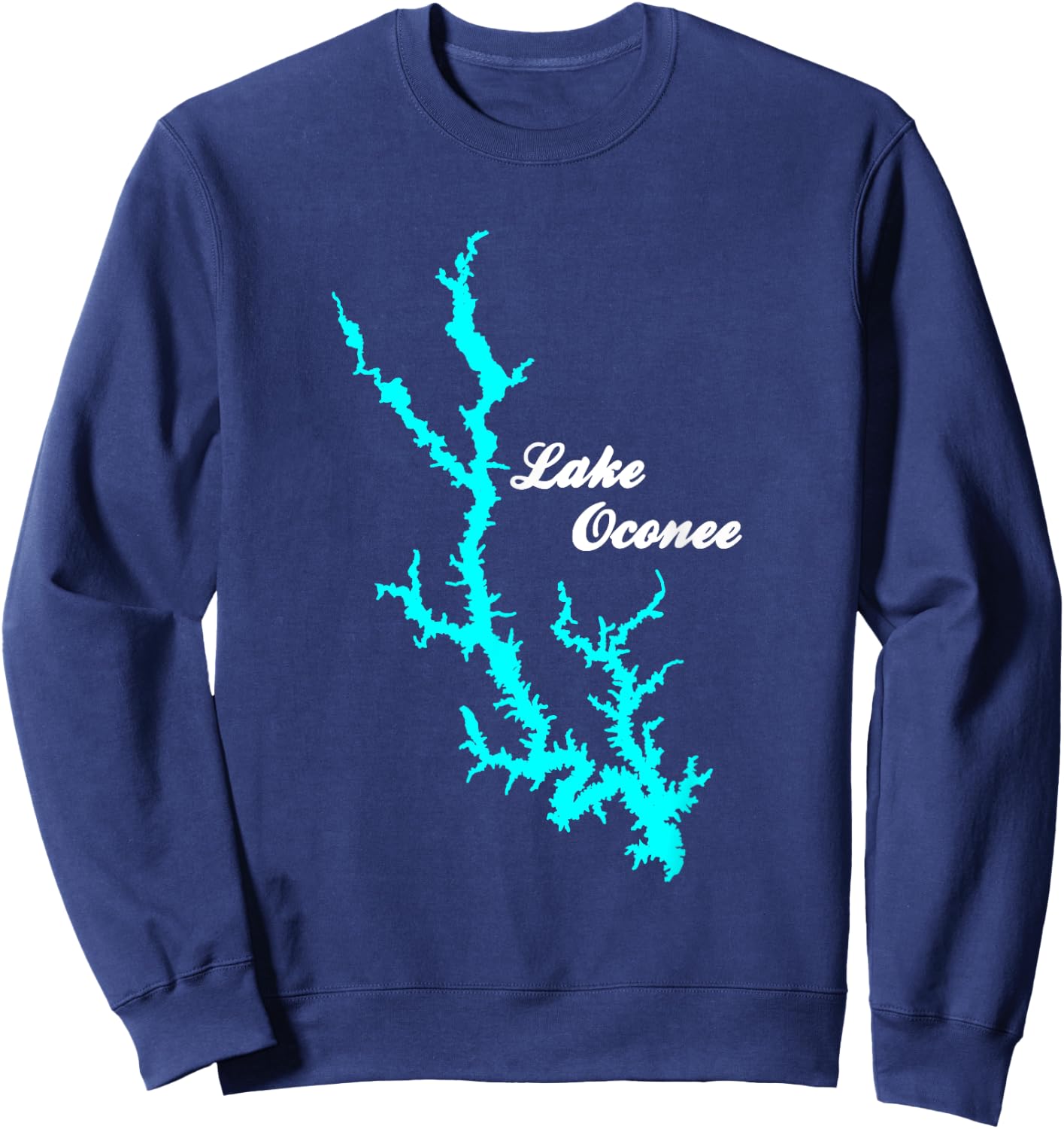 Minimalist Lake Oconee - Georgia Sweatshirt - Sweatshirt | Navy