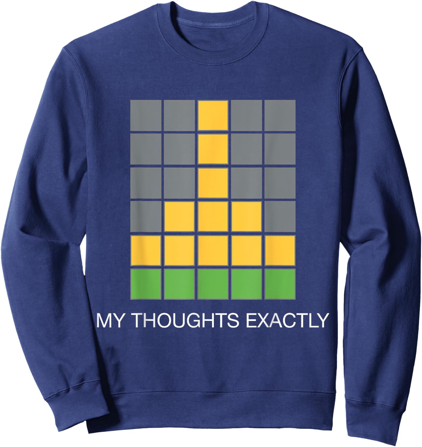 Funny Wordle Middle Finger, 6/6 Winner, online word game Sweatshirt - Sweatshirt | Navy