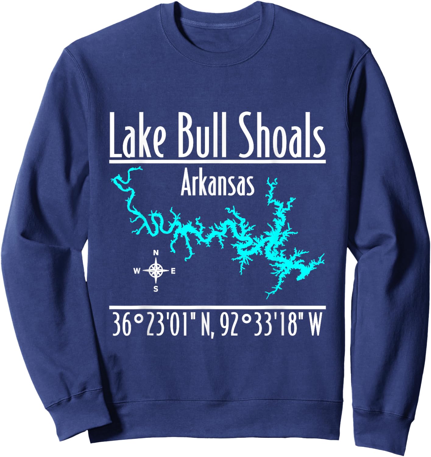 Modern Lake Bull Shoals - Arkansas Sweatshirt - Sweatshirt | Navy